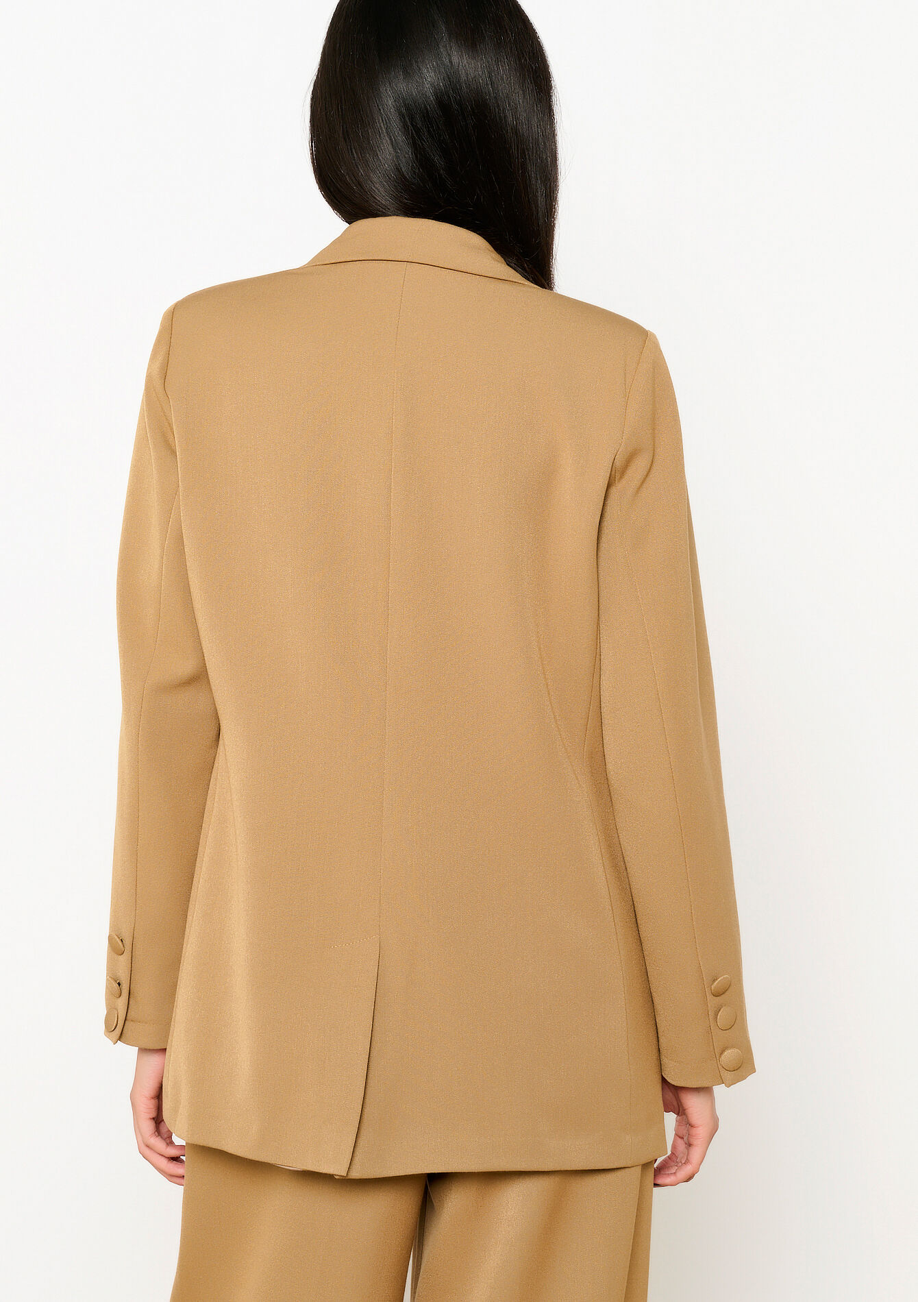 Blazer met gestoffeerde knoop - LIGHT CAMEL - 09100975_3814