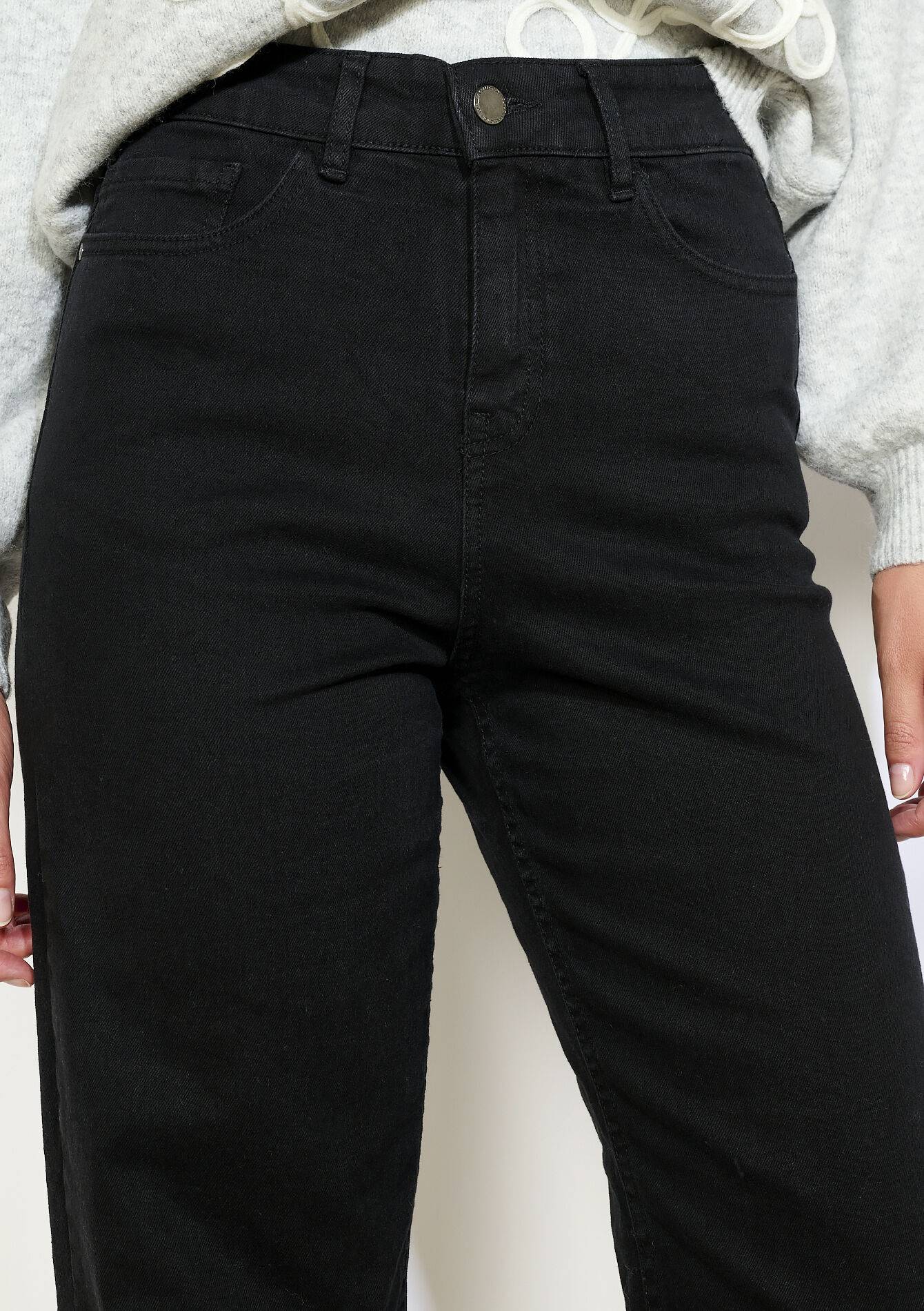 High waist wide jeans - BLACK - 22000624_1119