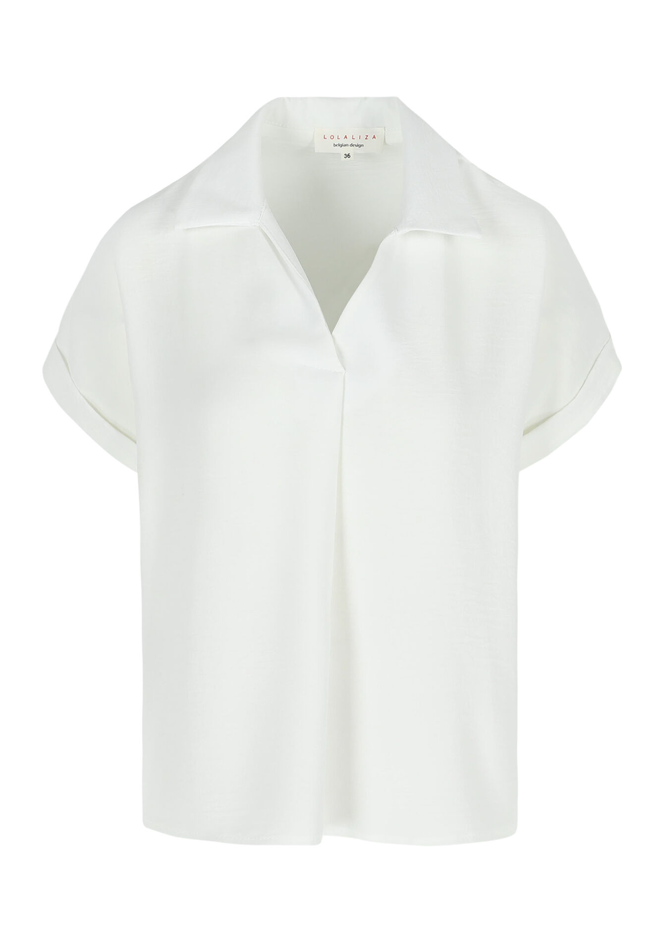 Blouse met polokraag, Blouse met polokraag - OPTICAL WHITE - 05702739_1019