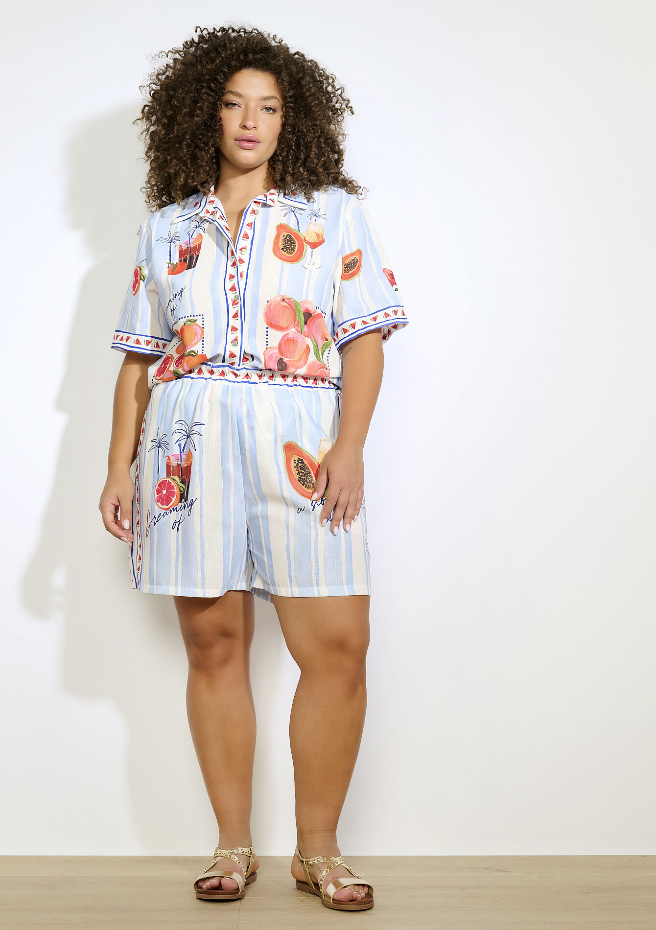 Short fluide imprimé fruits, Short fluide imprimé fruits - OFFWHITE - 06100724_1001