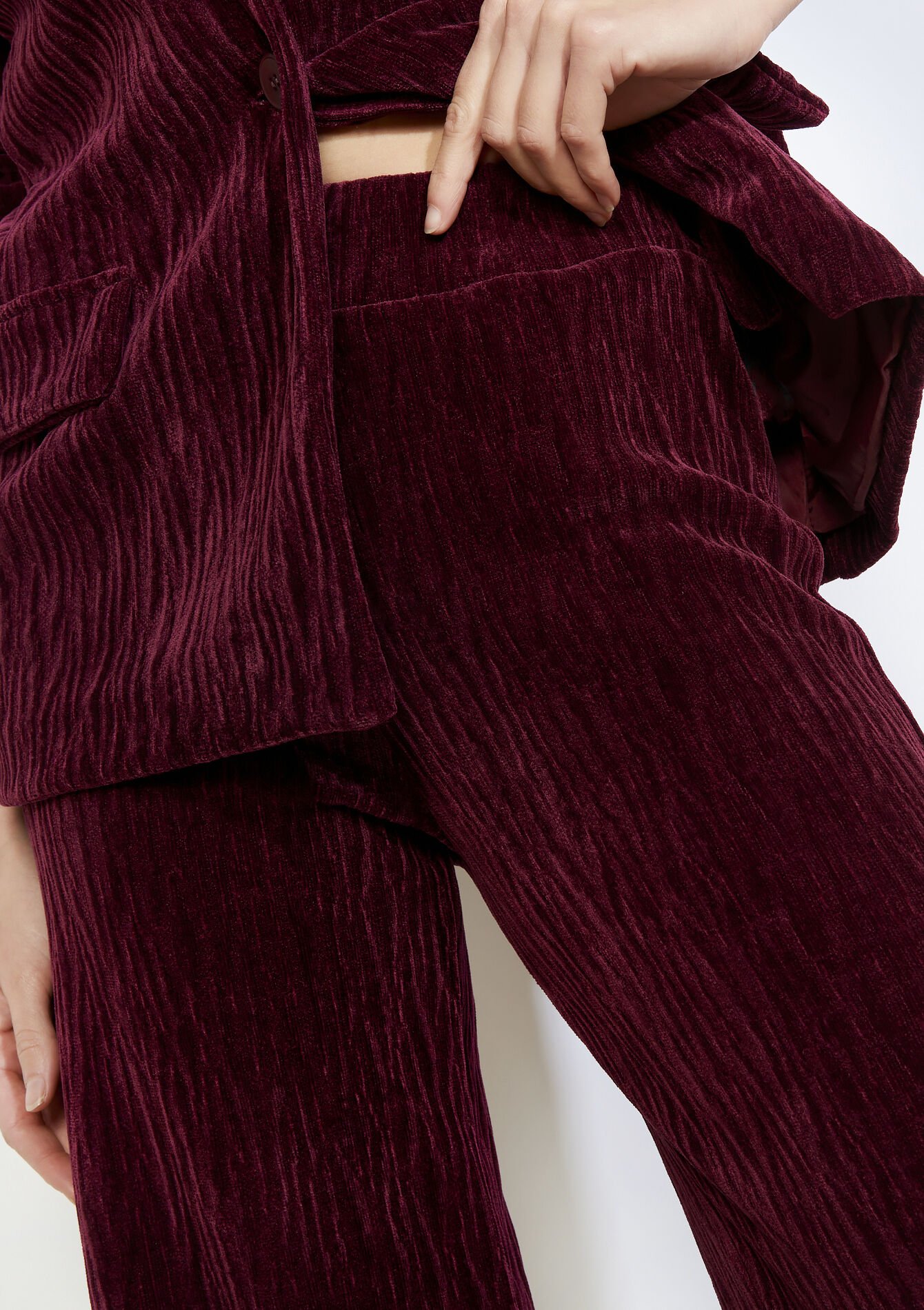 Pantalon en velours fluide, Pantalon en velours fluide - BORDEAUX WINE - 06601086_5514