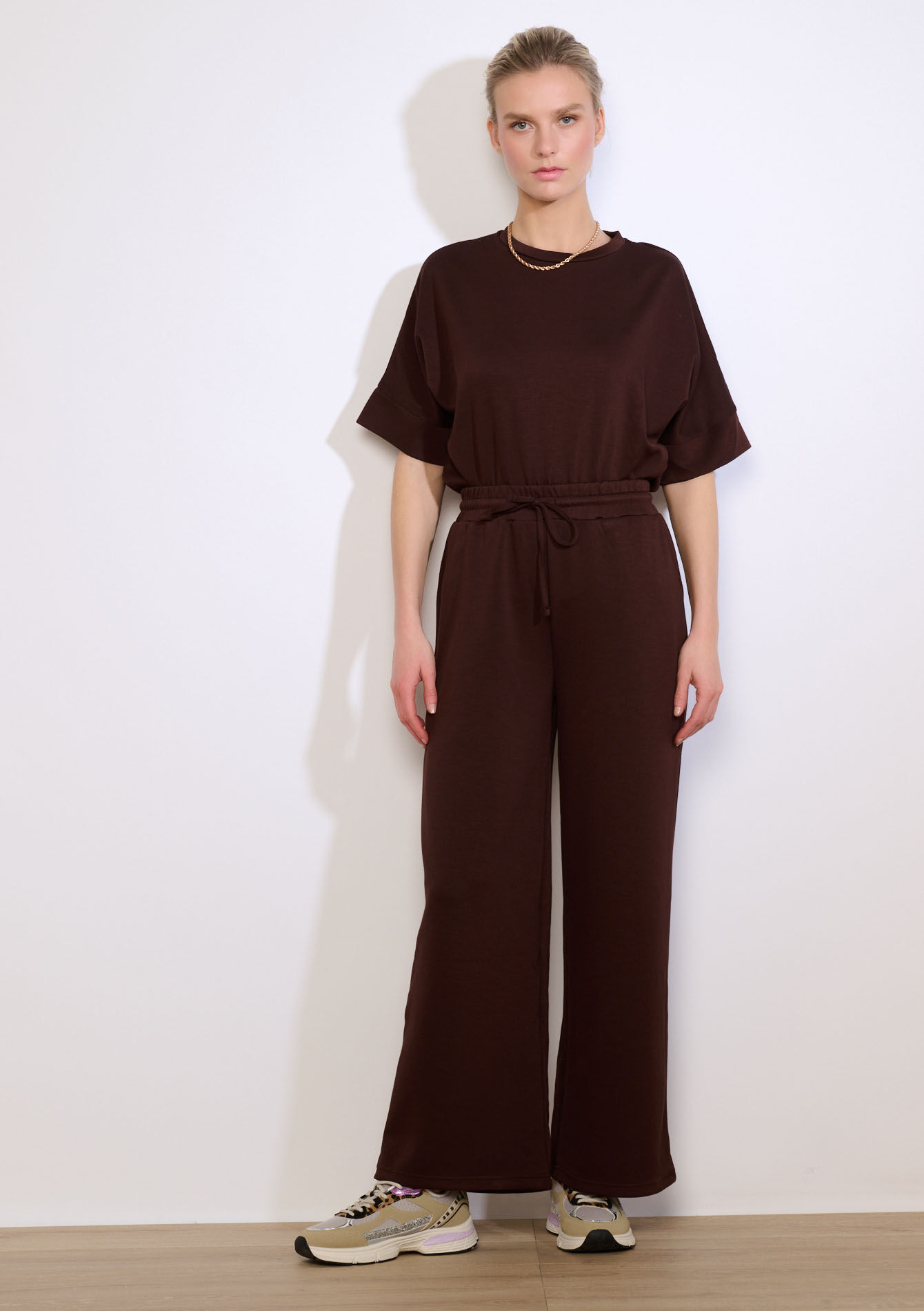 Pantalon jogging ample - BROWN DARK CHOCOLATE - 15100405_3720