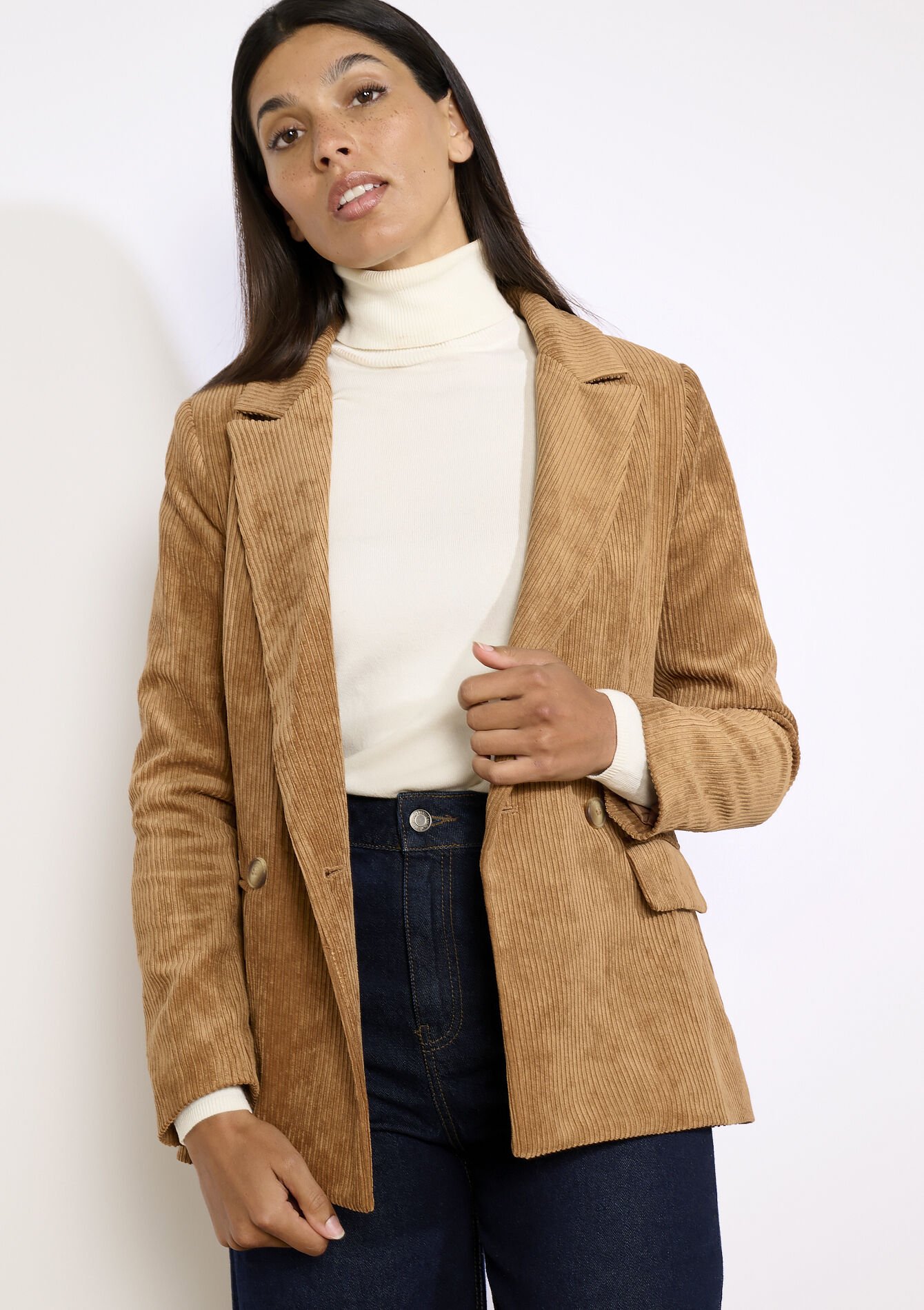 Getailleerde corduroy blazer, Getailleerde corduroy blazer - CARAMEL - 09101112_1953