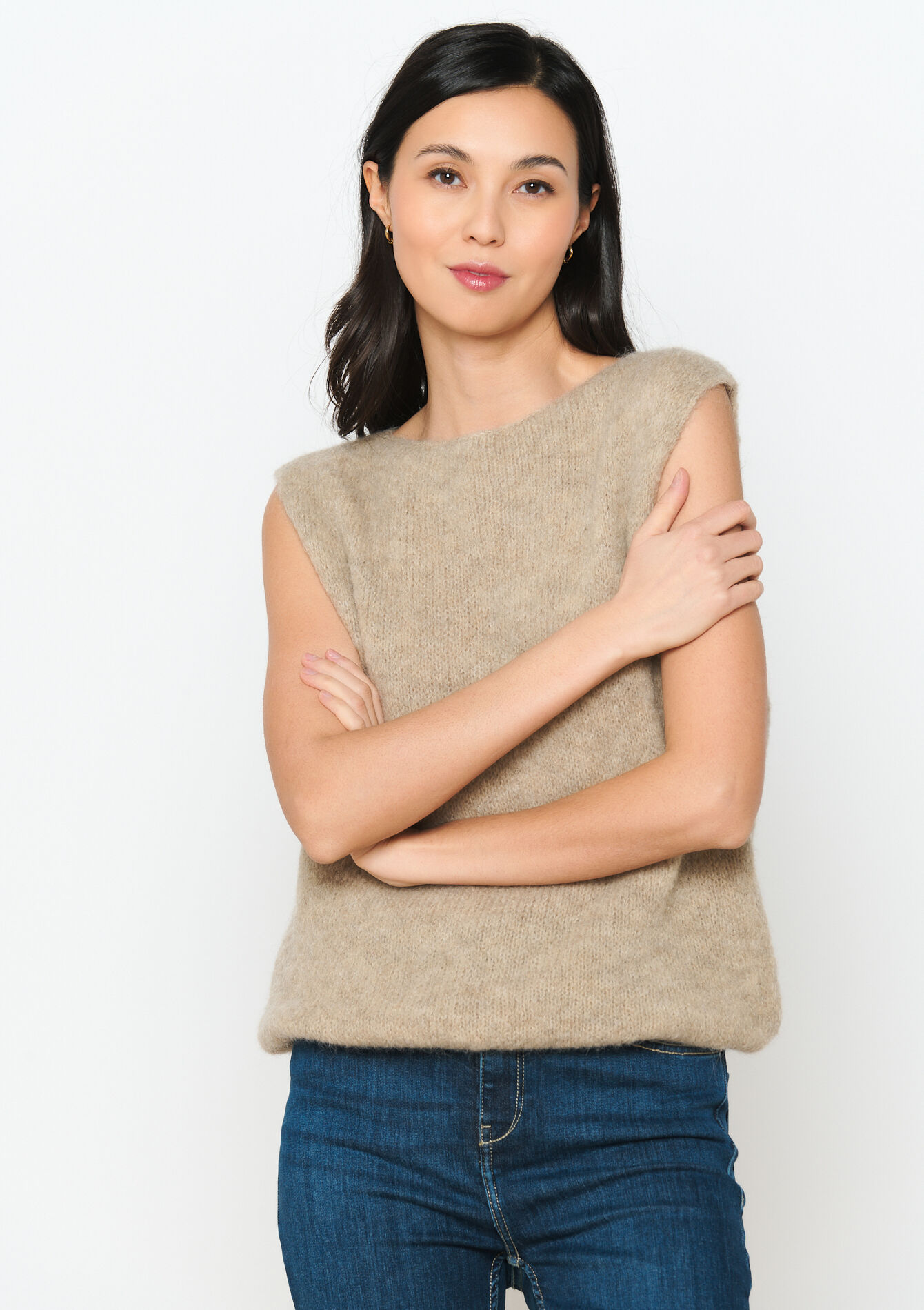 Oversized tank top, Oversized tank top - BEIGE MEL - 1098045