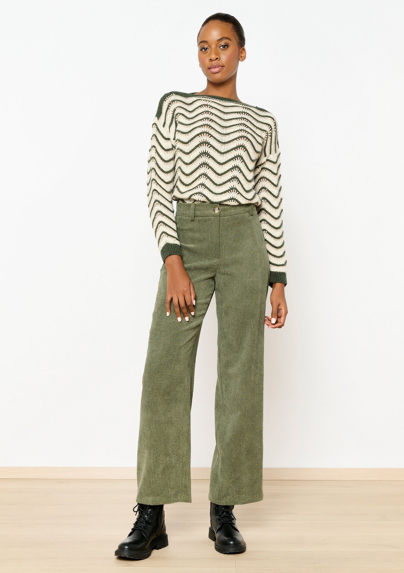 Corduroy broek - KHAKI FADED - 06100557_4326