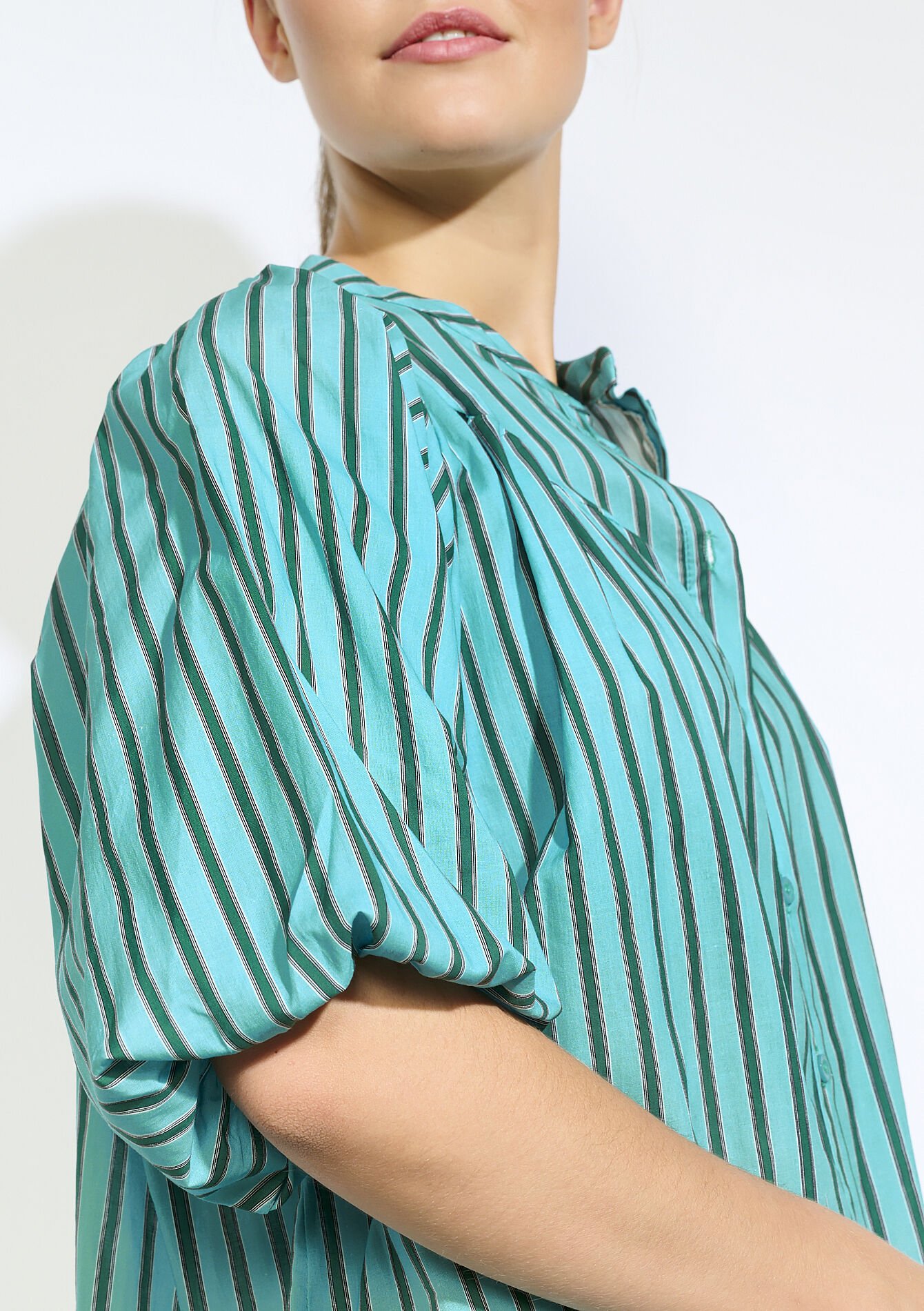 Robe courte à rayures - TURQUOISE - 08104203_1759