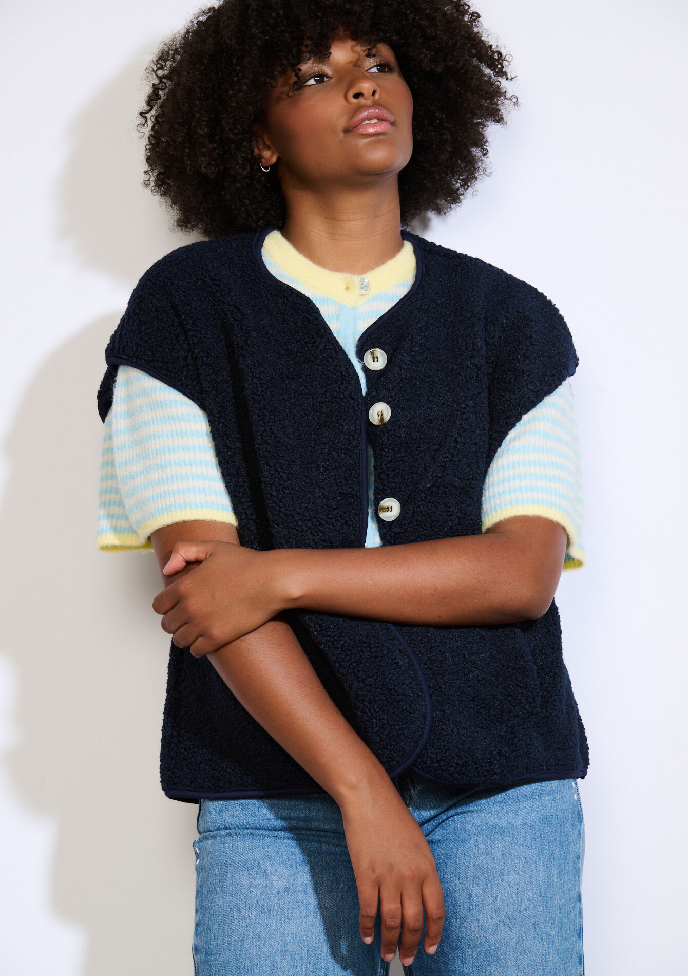 Zachte mouwloze bodywarmer, Zachte mouwloze bodywarmer - NAVY BASIC - 09001486_2723