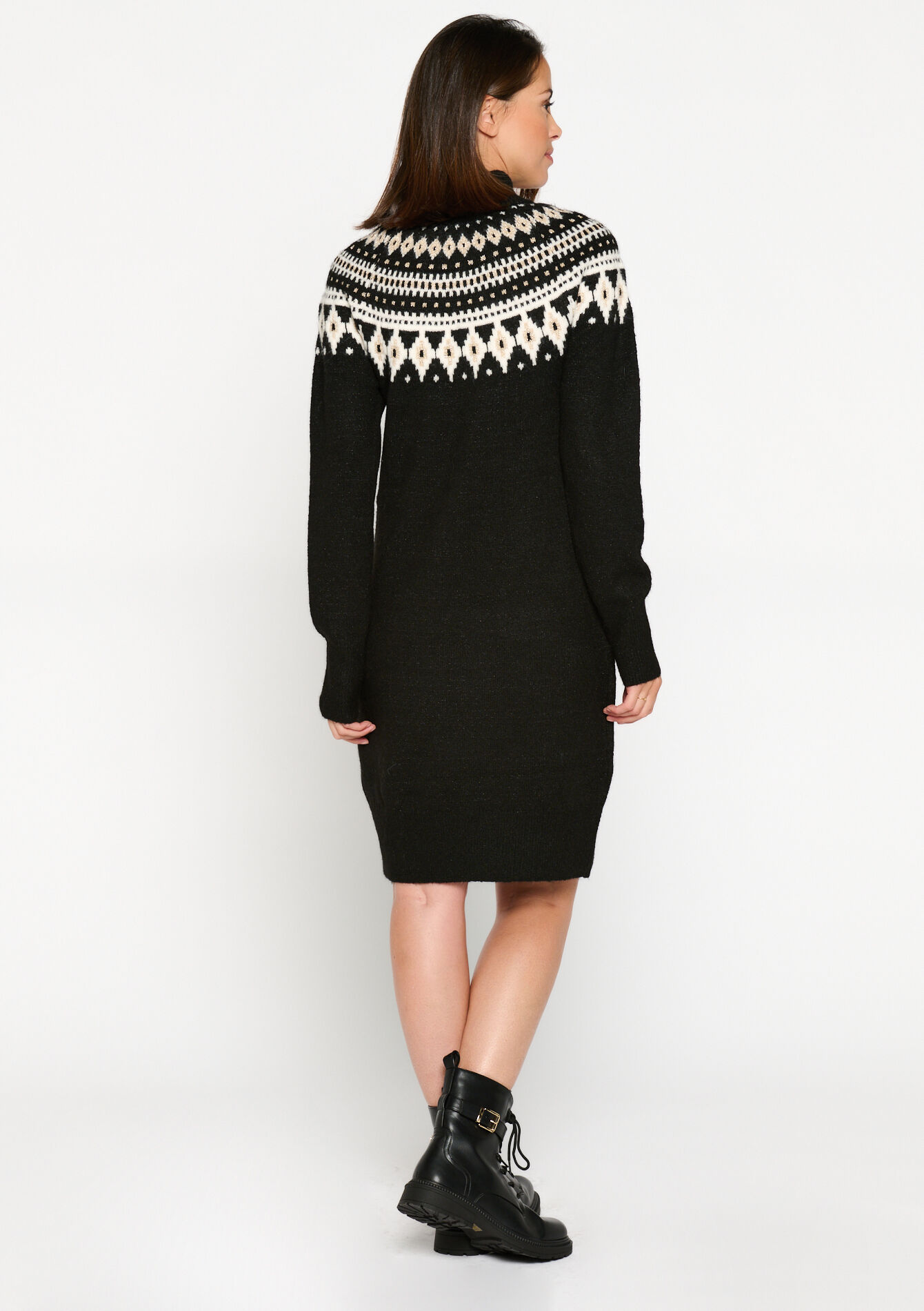 Robe pullover avec jacquard, Robe pullover avec jacquard - BLACK - 08103277_1119