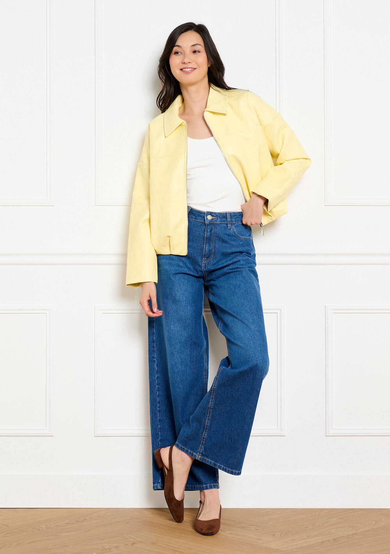 Veste zippée contemporaine - YELLOW PASTEL - 09101213_5004