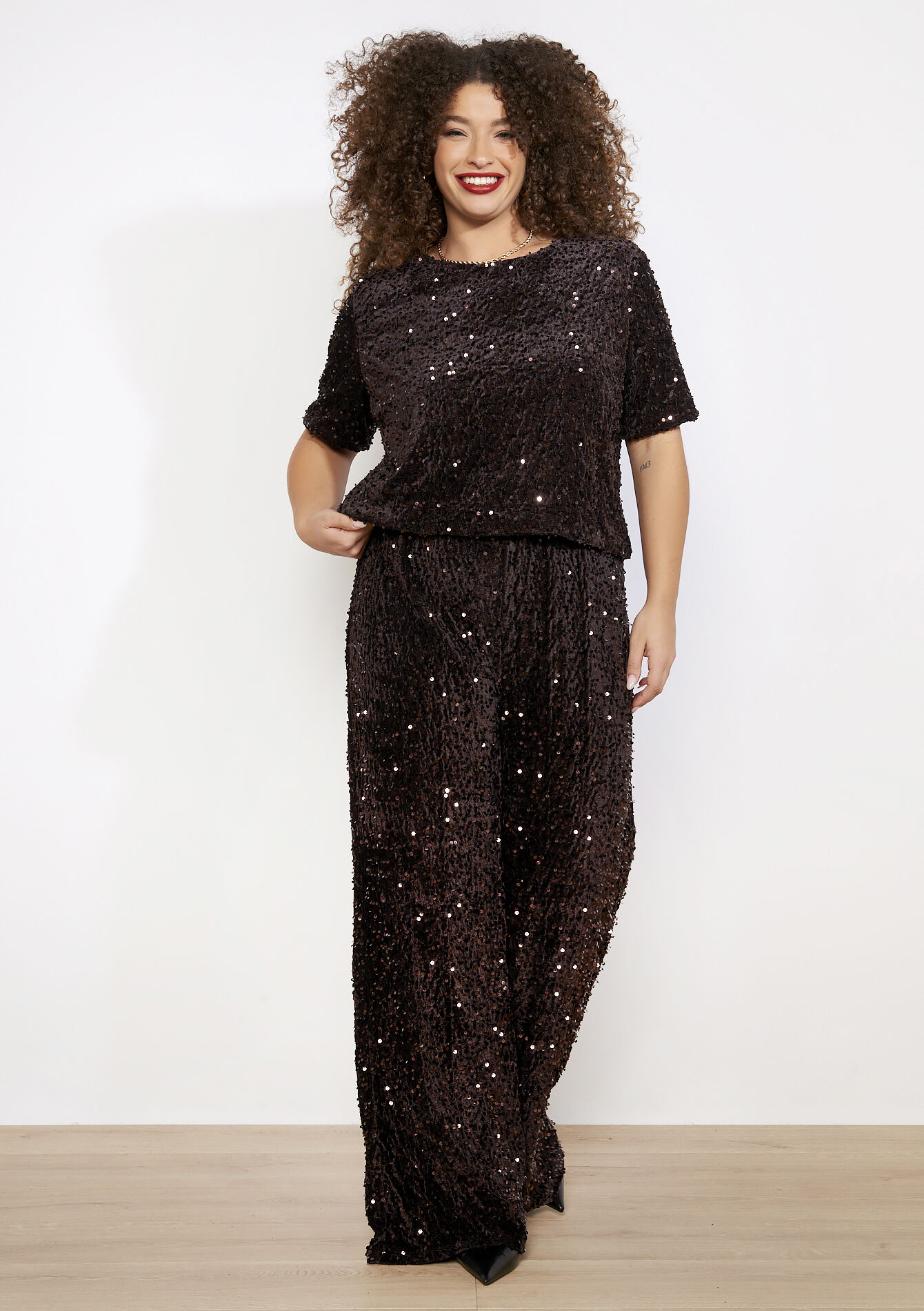 Top met pailletten, Top met pailletten - BROWN DARK CHOCOLATE - 02301971