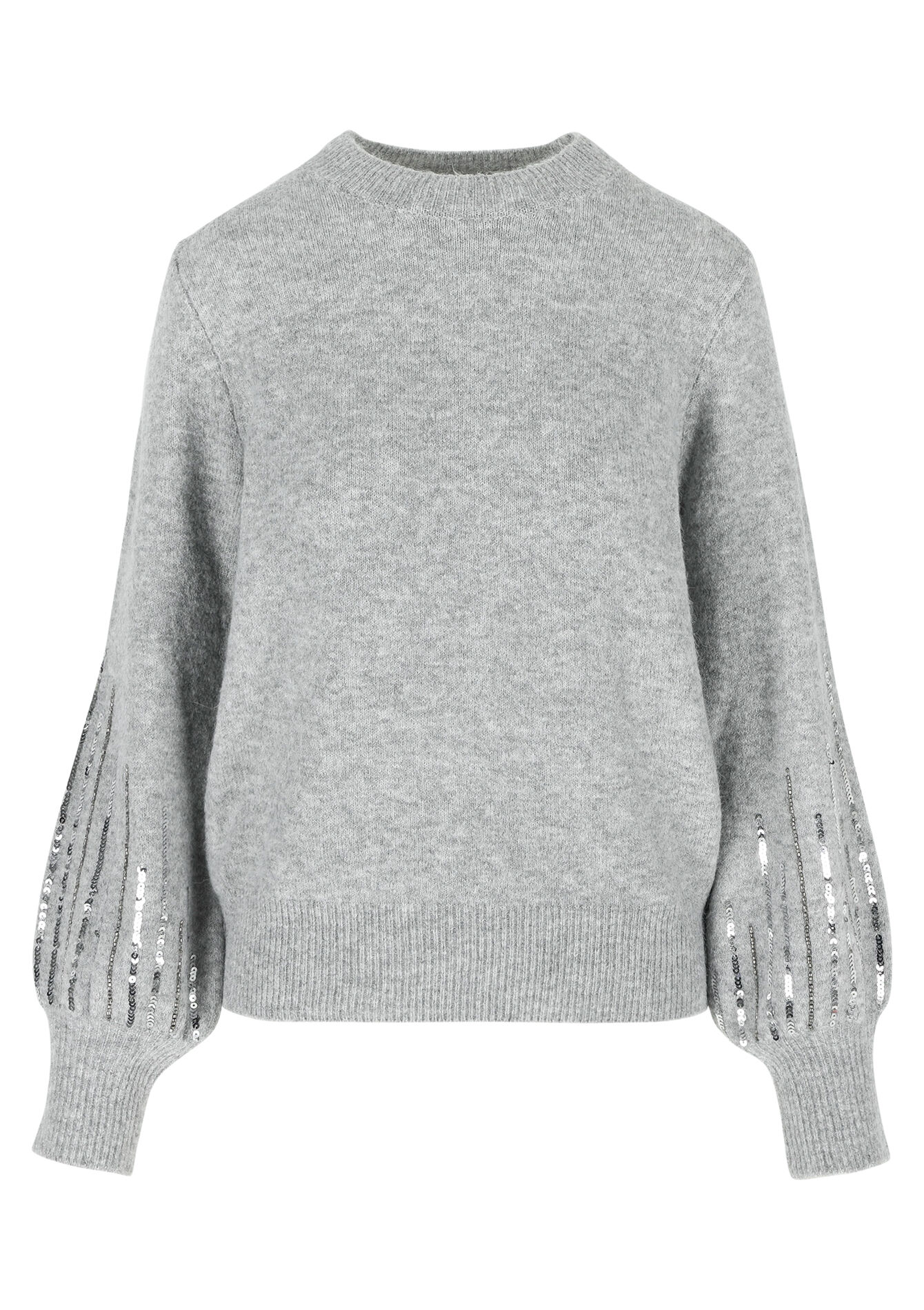 Sweater with sequins - LT GREY - 04006574
