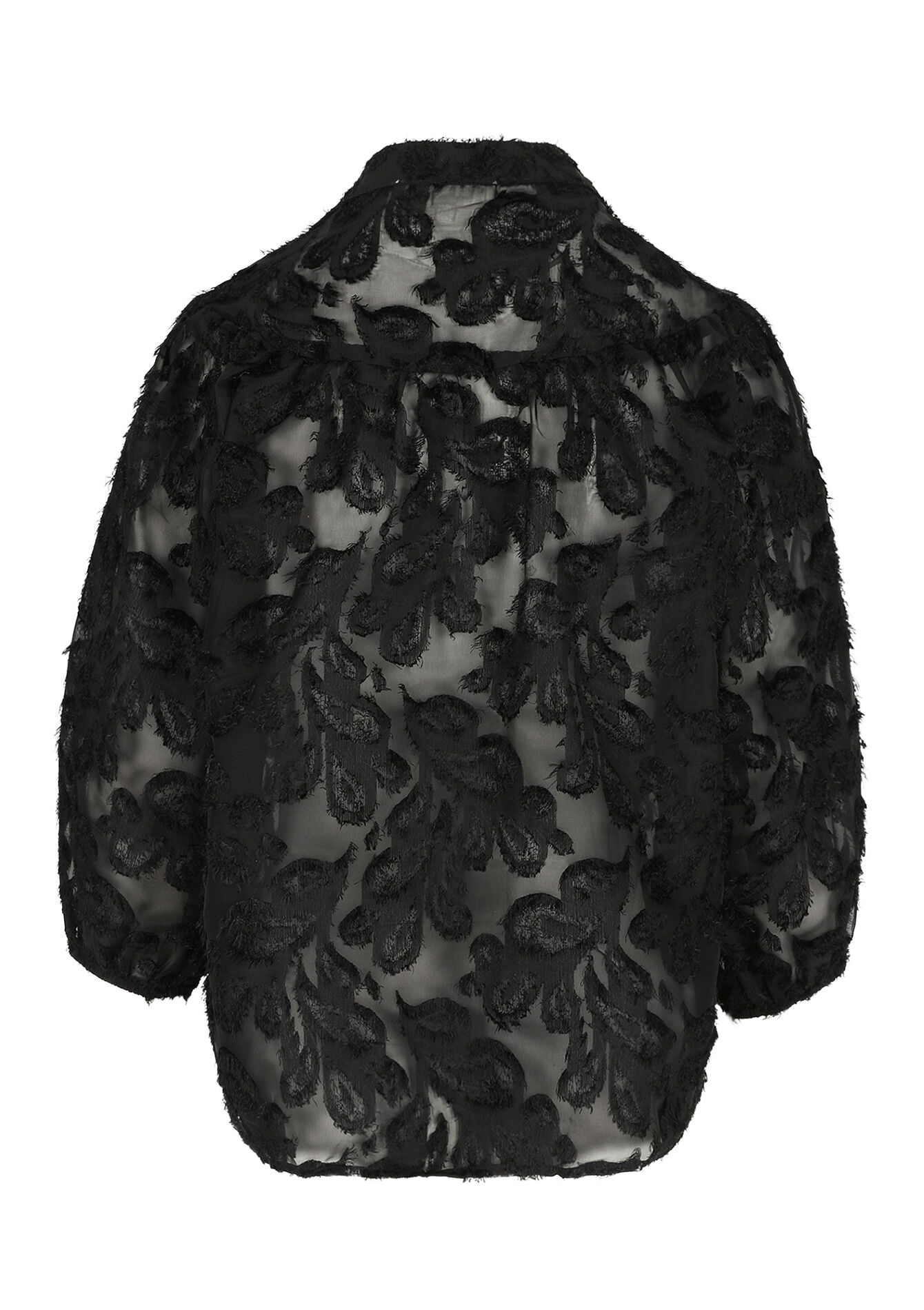 Transparant overhemd met structuur, Transparant overhemd met structuur - BLACK - 05702855_1119