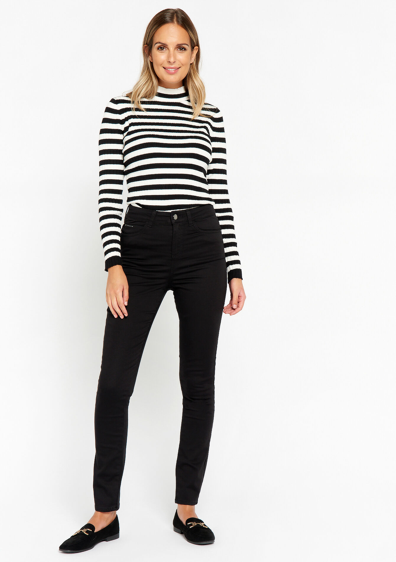Skinny broek met hoge taille - BLACK - 06004342_1119