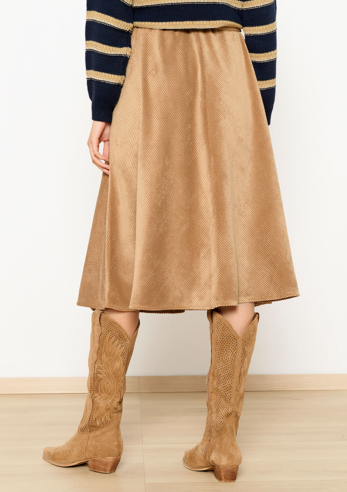 Fluwelen midirok - CAMEL CINNAMON - 1118977