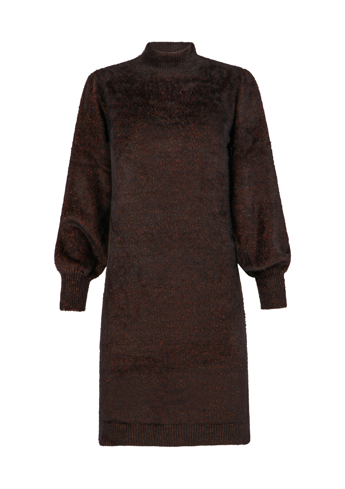 Eyelash trui-jurk met lurex, Eyelash trui-jurk met lurex - BLACK - 1077157