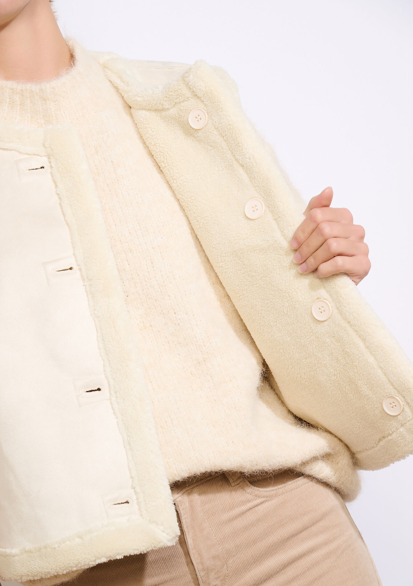 Omkeerbare gevoerde vest, Omkeerbare gevoerde vest - OFFWHITE - 09001470_1001