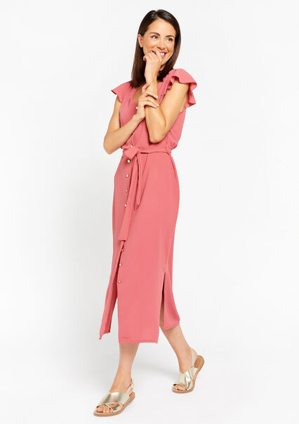 Shirt dress with butterfly sleeves - COSMI PINK - 08602149_4101