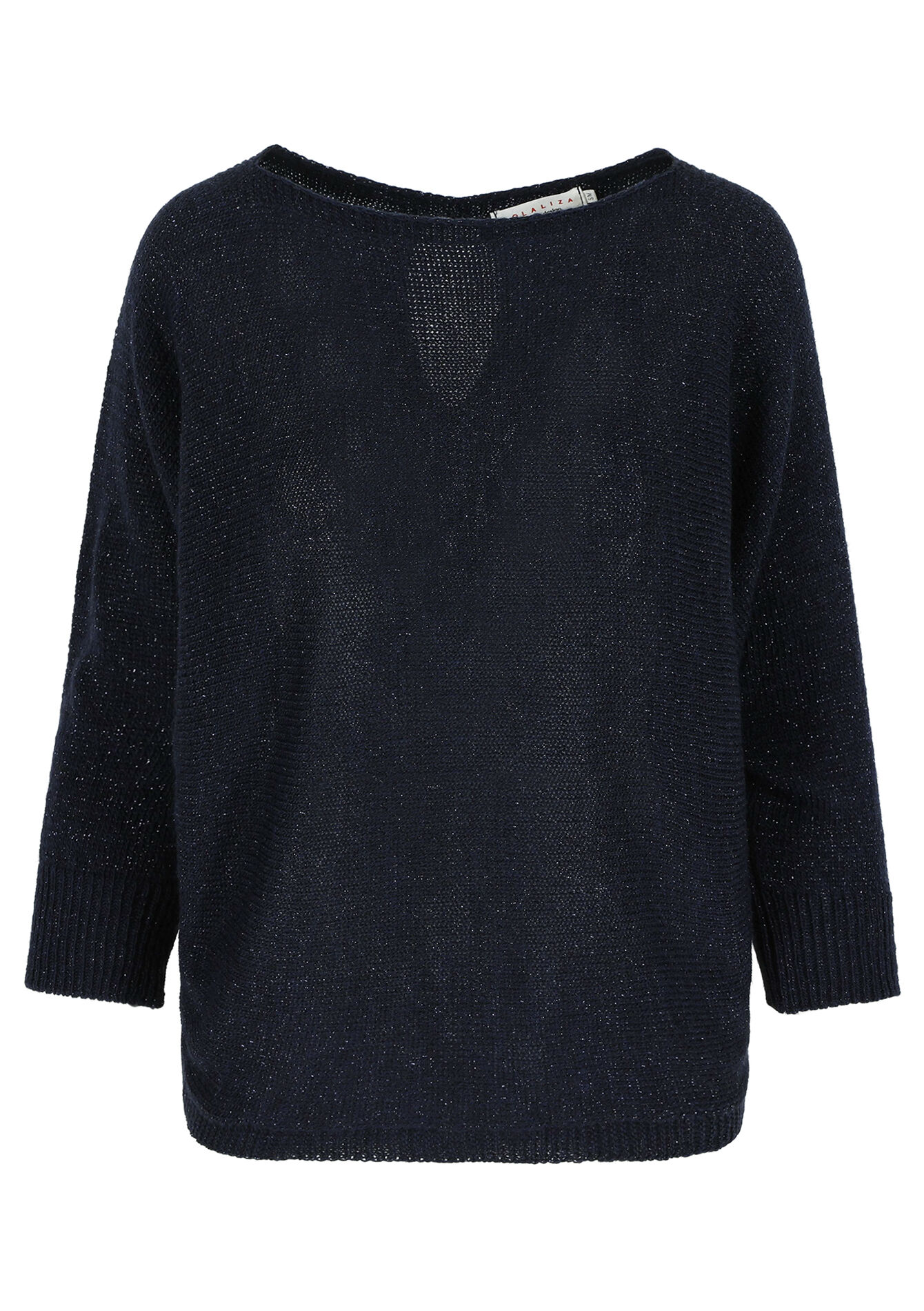 Lurex pullover with batwing sleeves, Lurex pullover with batwing sleeves - NAVY BASIC - 04006853_2723