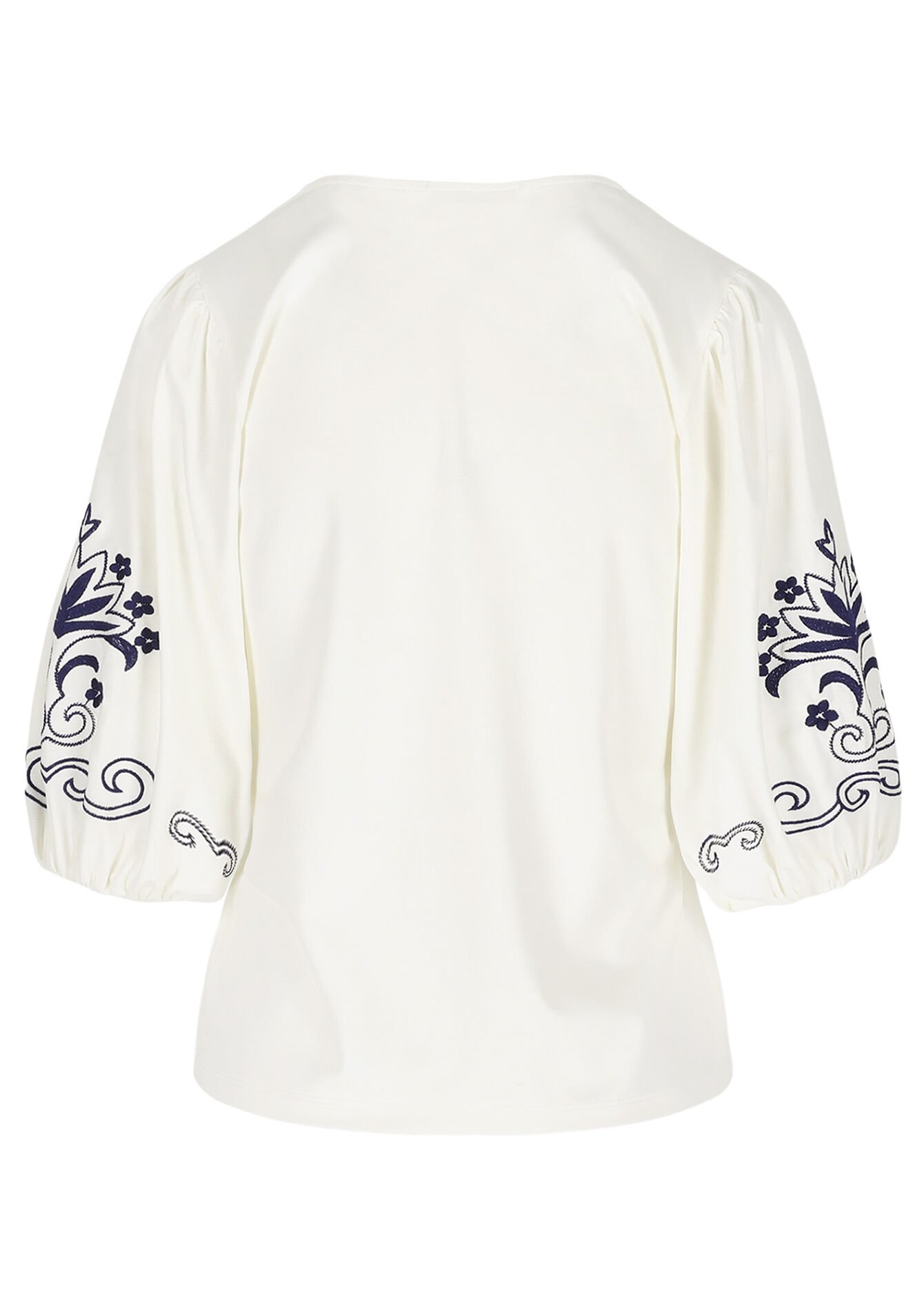 Geborduurd top met ballonmouwen - OFFWHITE - 02301999_1001
