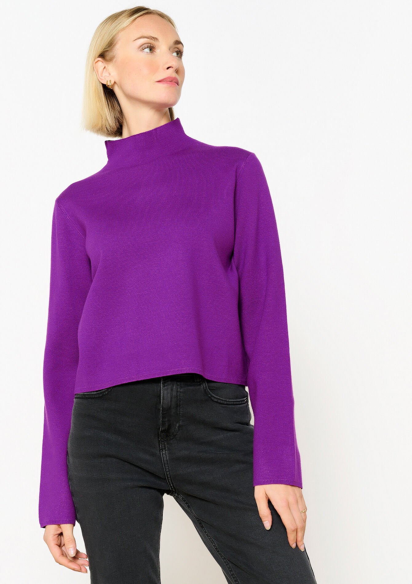 Trui met opstaande kraag, Trui met opstaande kraag - PURPLE - 04006538_5902