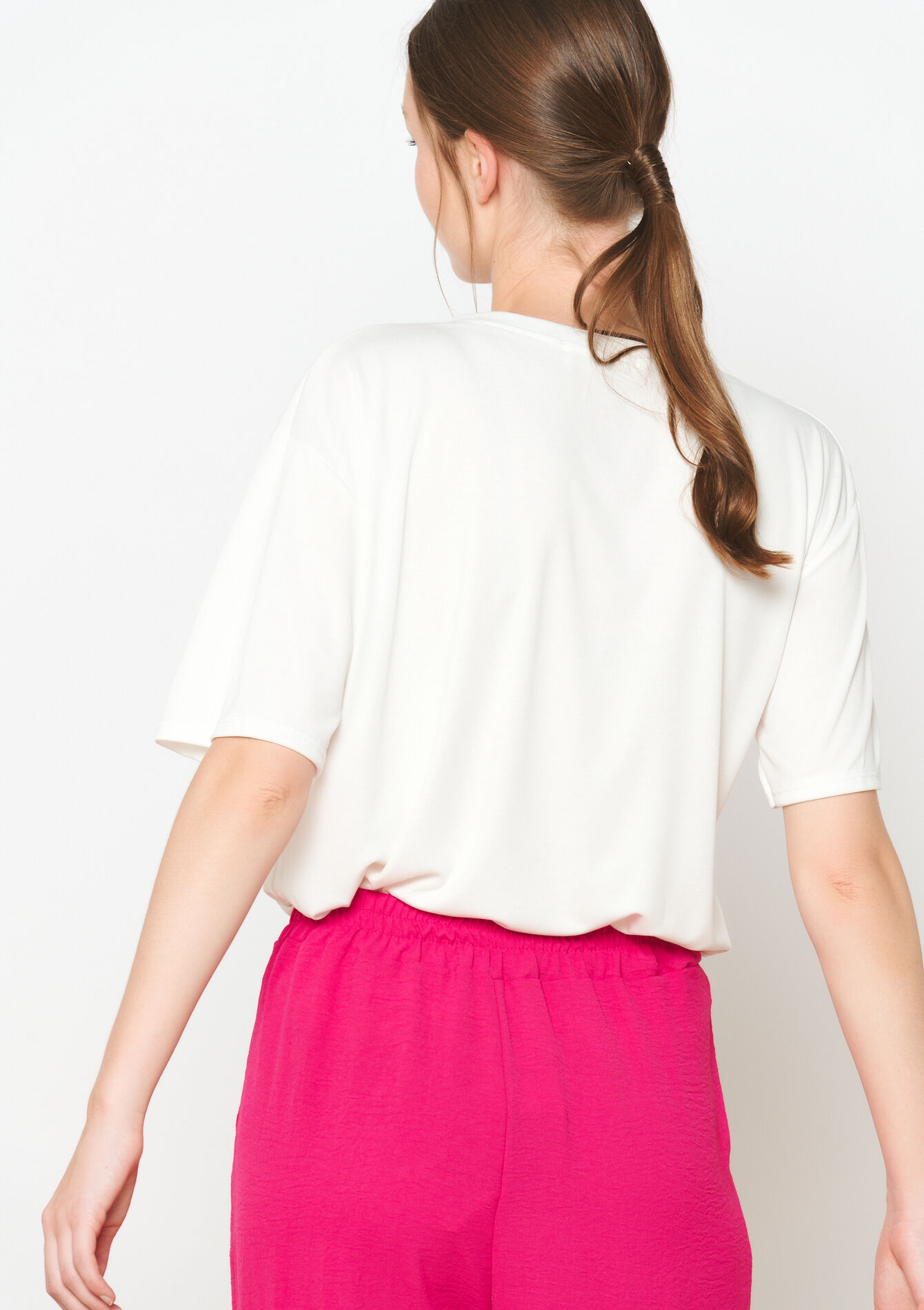 Basic oversized T-shirt, Basic oversized T-shirt - OPTICAL WHITE - 02301628_1019