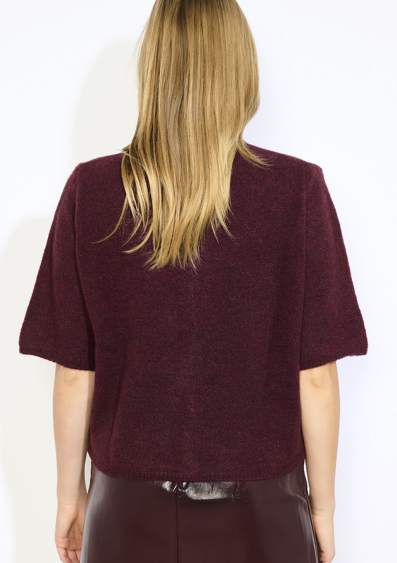 Gilet doux à manches courtes, Gilet doux à manches courtes - AUBERGINE - 04101343_1537