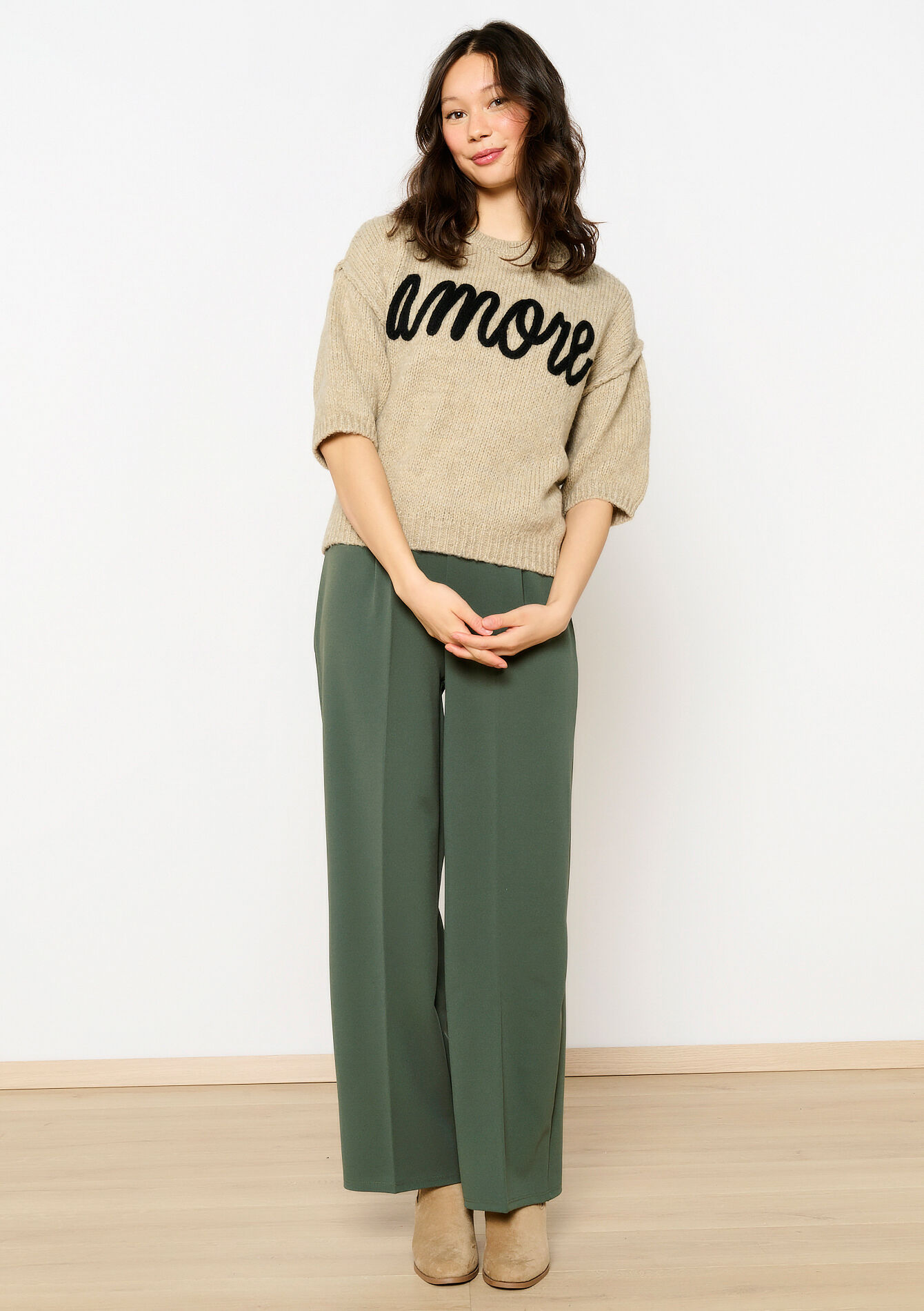 Trui met opschrift, Trui met opschrift - LT BEIGE - 04006849_2527