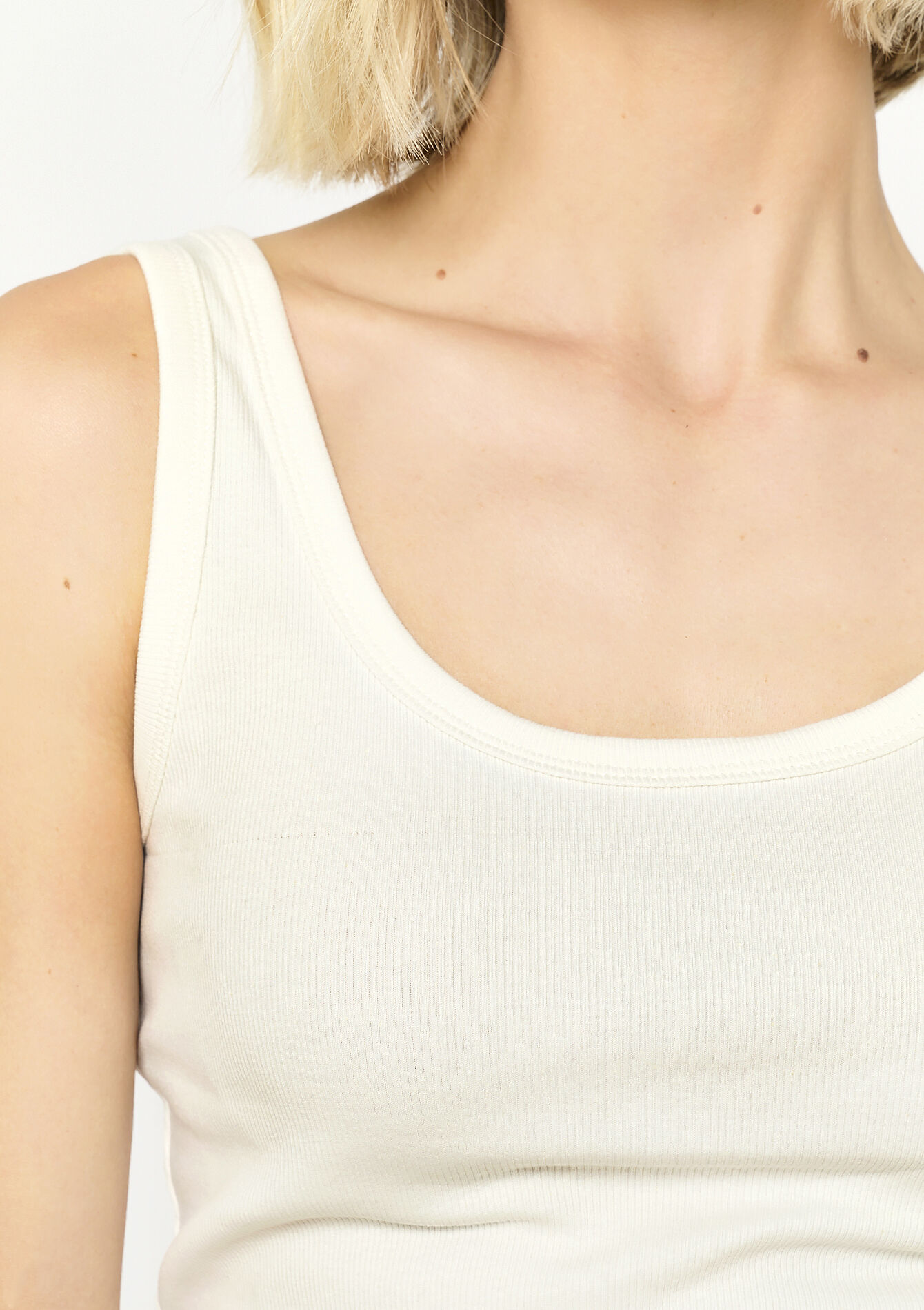 Ribbed tank top, Ribbed tank top - LT GREY MEL - 02200473