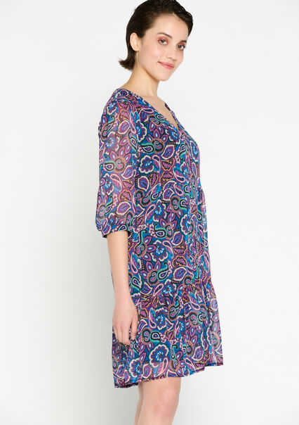 A-line dress with paisley print - PURPLE - 08103357_5902