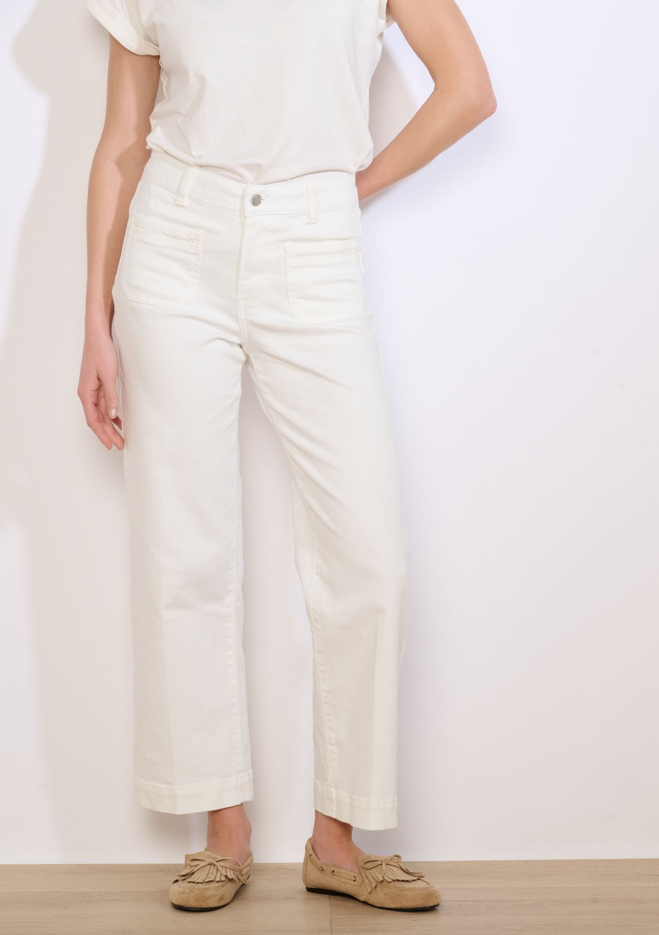 Wijde 7/8 broek met zakken - OPTICAL WHITE - 06004666_1019