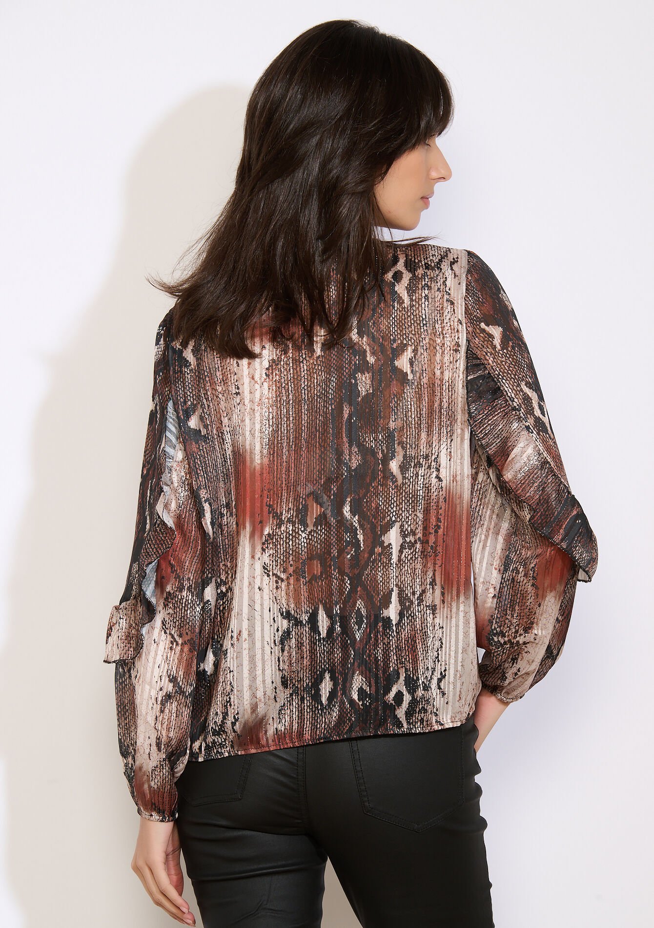 Blouse fluide imprimée, Blouse fluide imprimée - LIGHT CAMEL - 05702992_3814