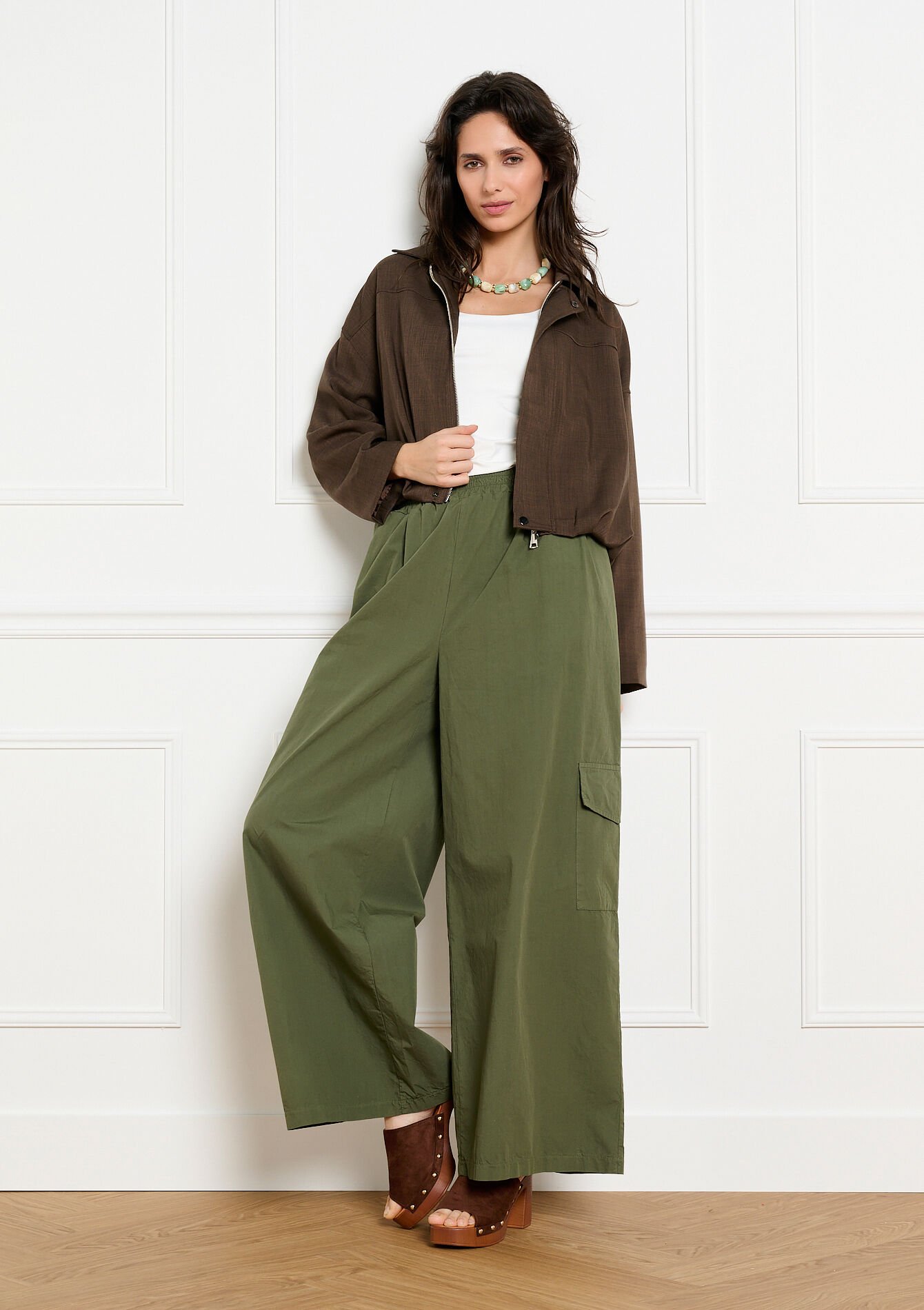 Soepel bomberjack met rits - BROWN DARK CHOCOLATE - 09101182_3720