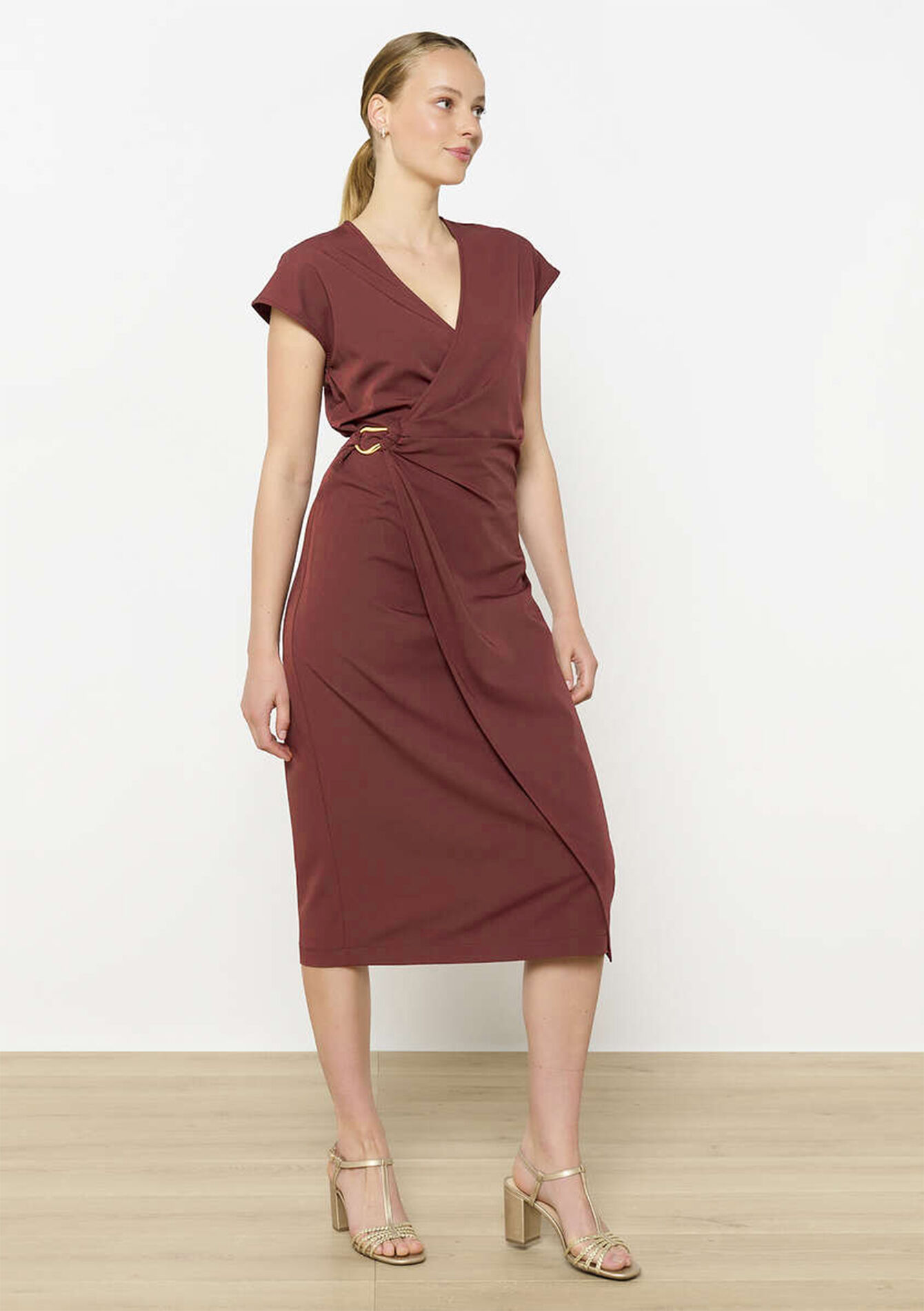 Midi wrap dress, Midi wrap dress - TERRACOTTA - 08104101_5303