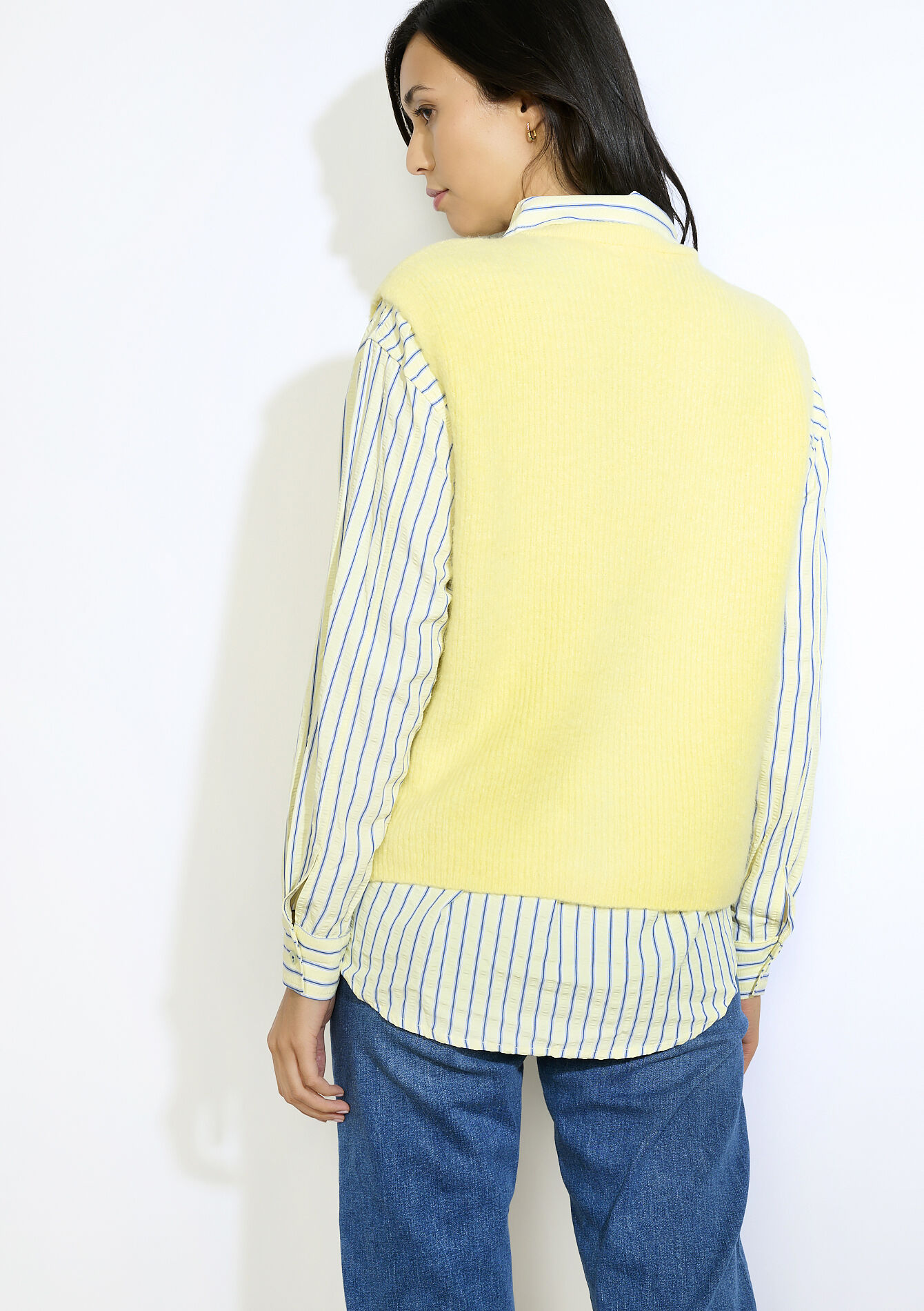 Zachte mouwloze gilet, Zachte mouwloze gilet - YELLOW PASTEL - 04101334_5004