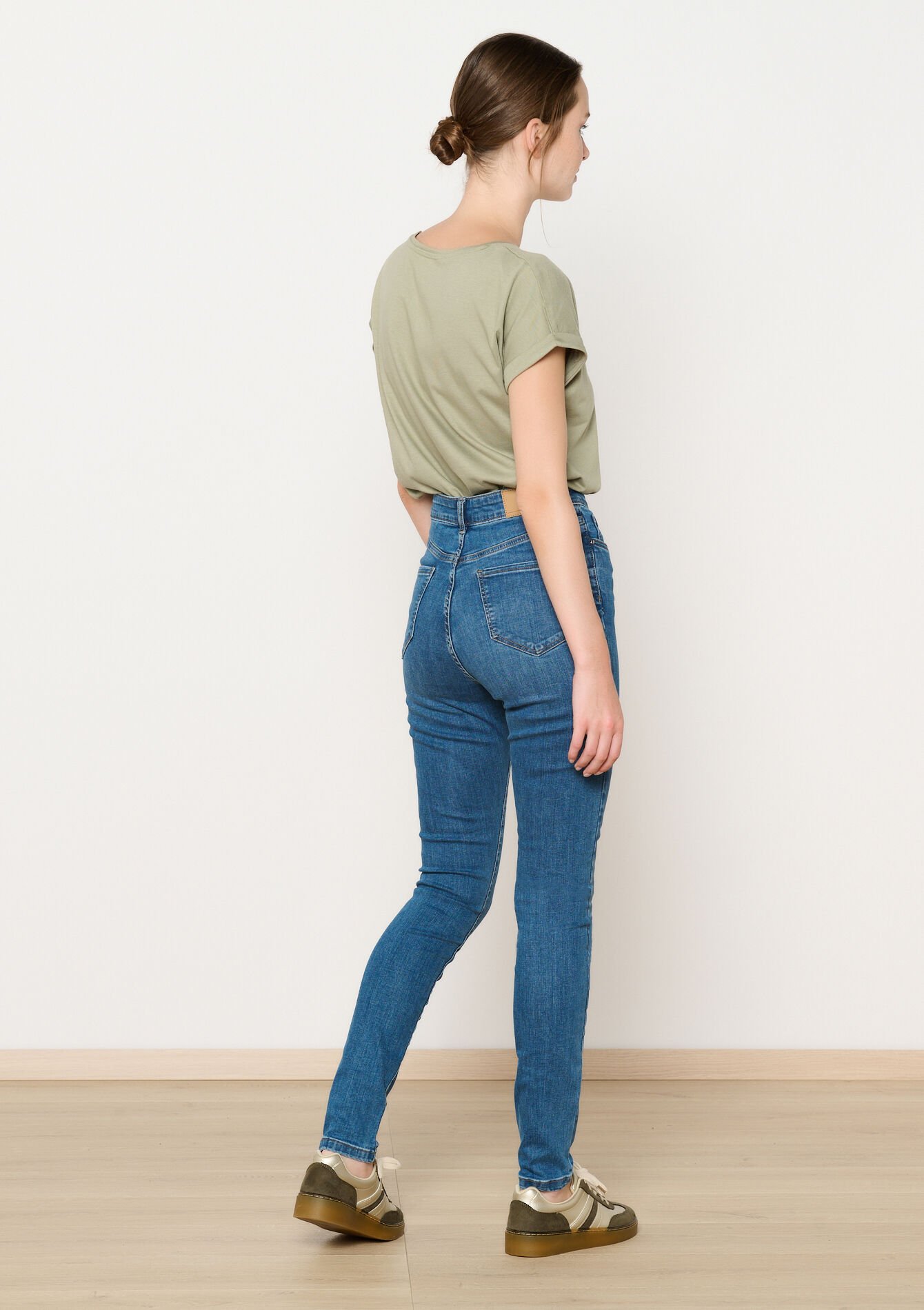 Skinny jeans met hoge taille, Skinny jeans met hoge taille - MEDIUM BLUE - 22000533_0500
