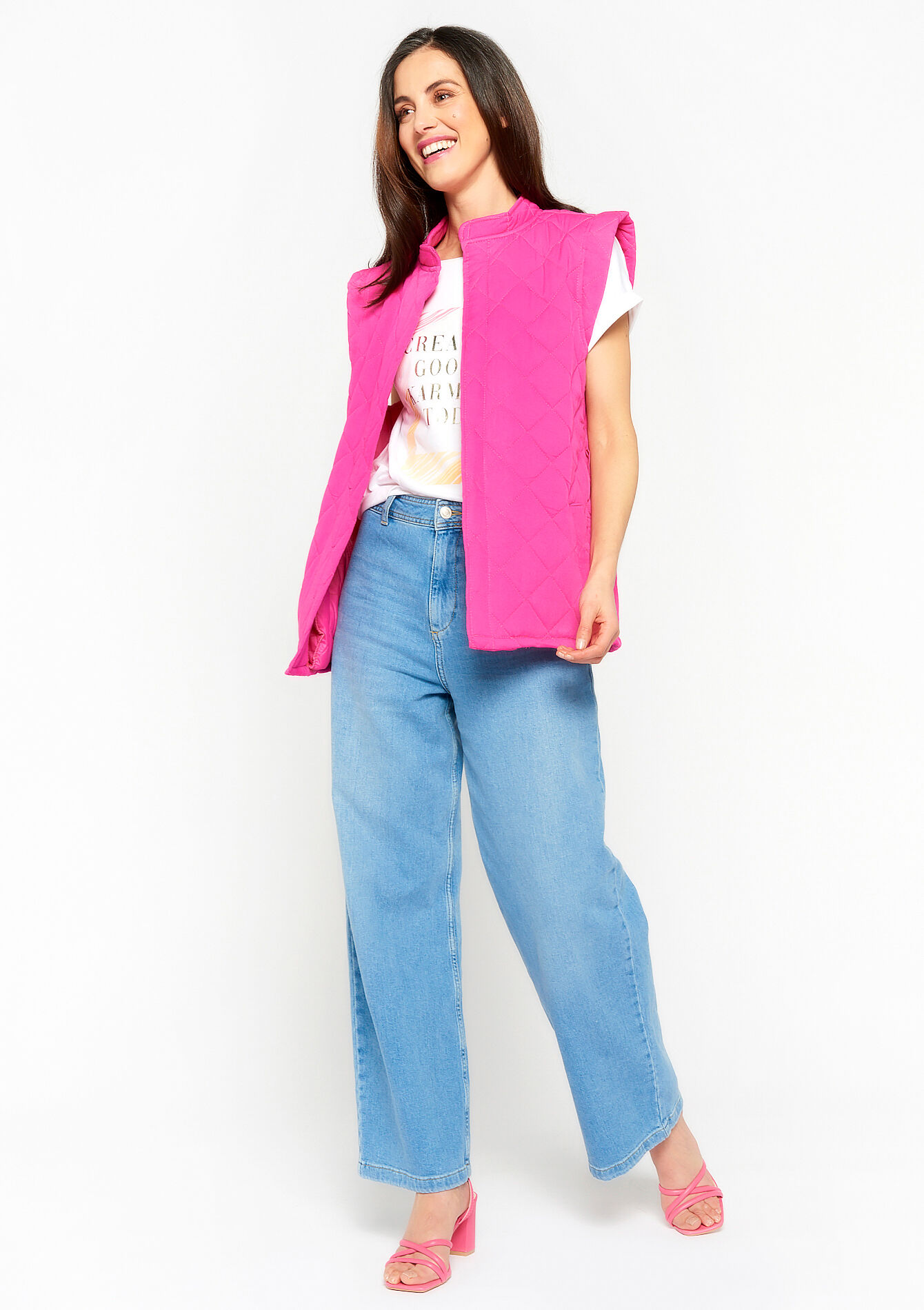 Sleeveless quilted jacket, Sleeveless quilted jacket - FUCHSIA - 09001383_5626