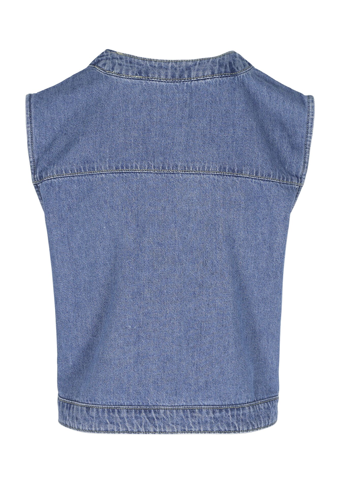 Mouwloze denim gilet, Mouwloze denim gilet - MEDIUM BLUE - 09101097_0500