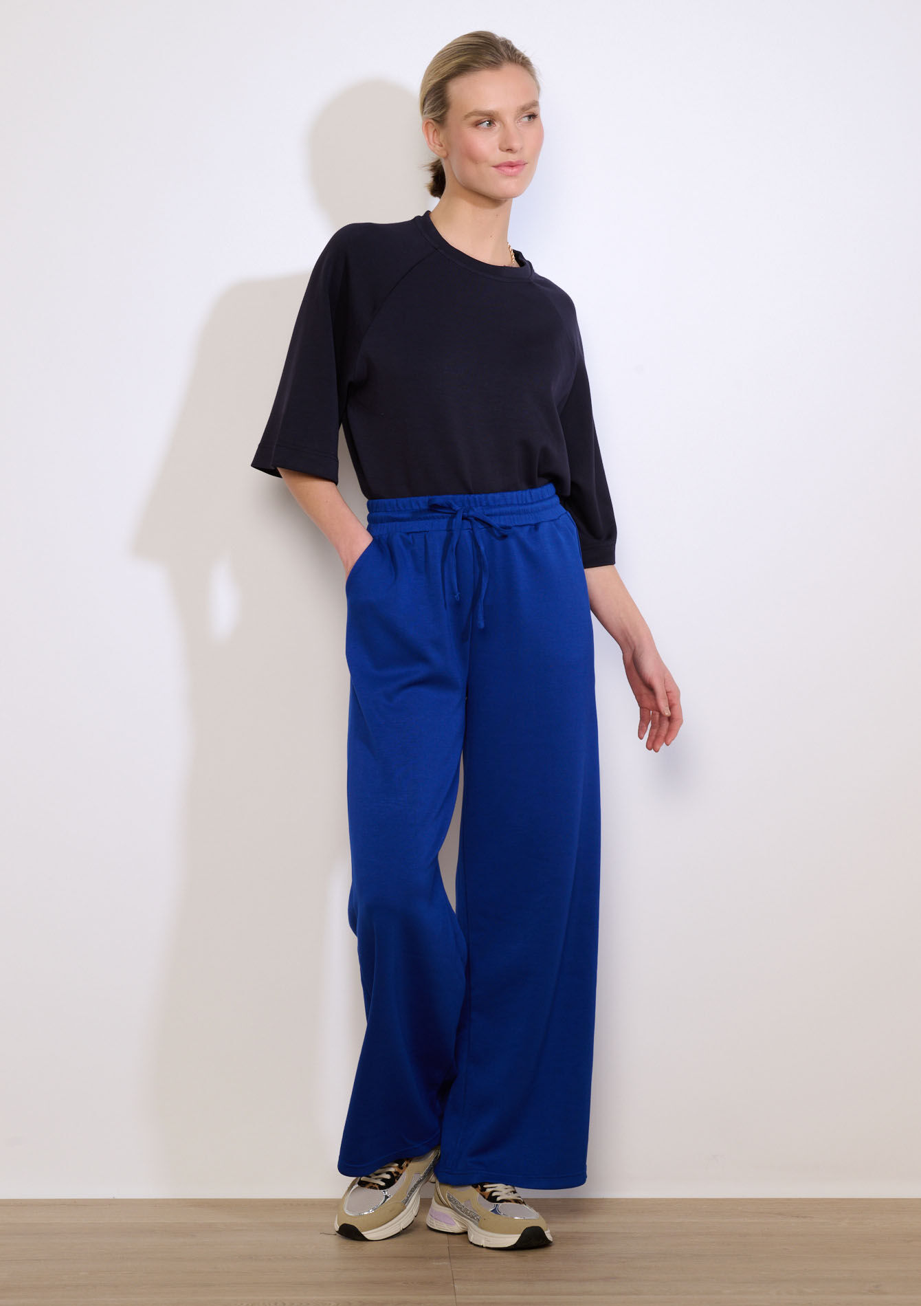 Wijde joggingbroek van modal - ELECTRIC BLUE - 15100405_1619