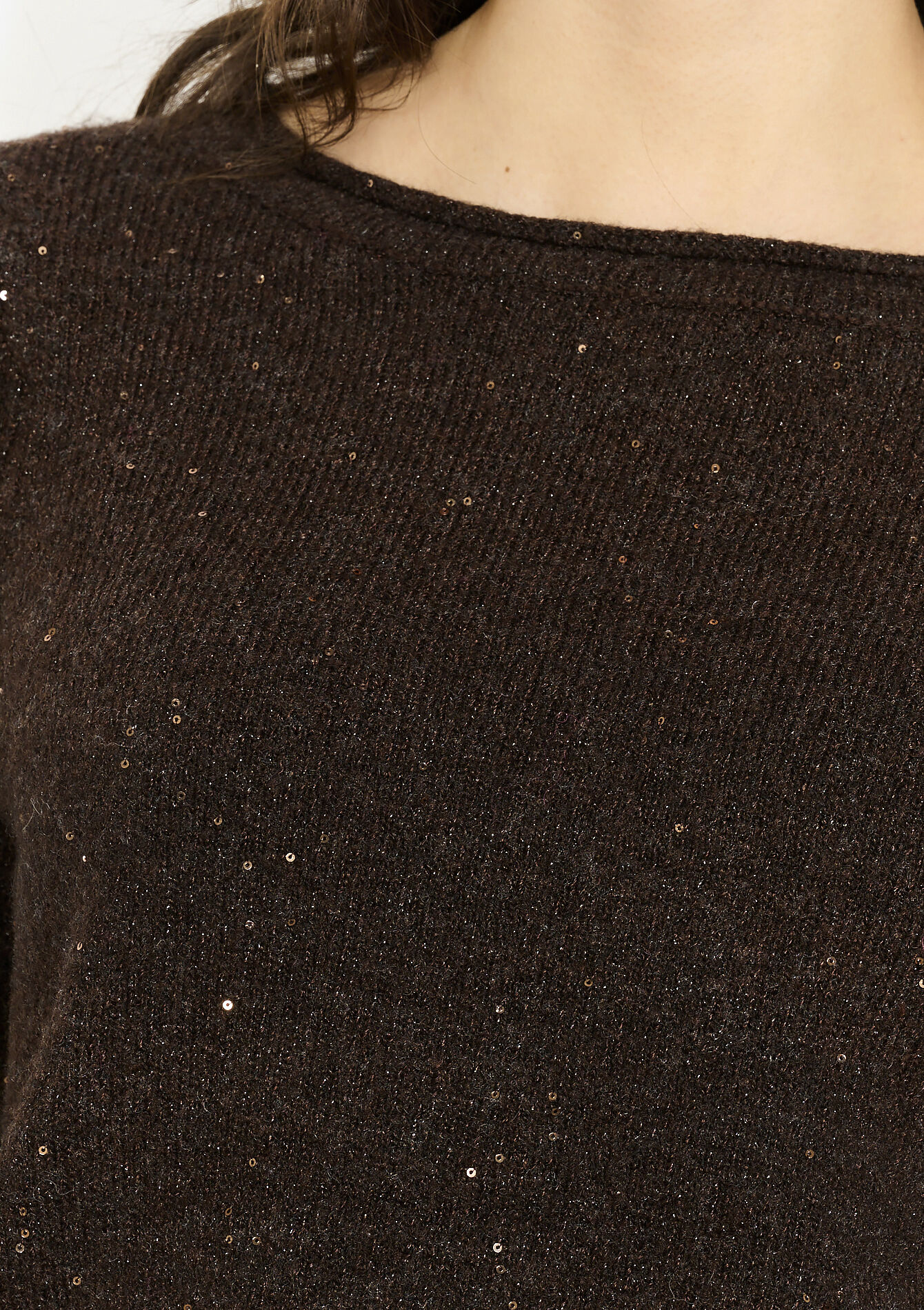 Zachte glittertrui, Zachte glittertrui - BROWN DARK CHOCOLATE - 04006935_3720