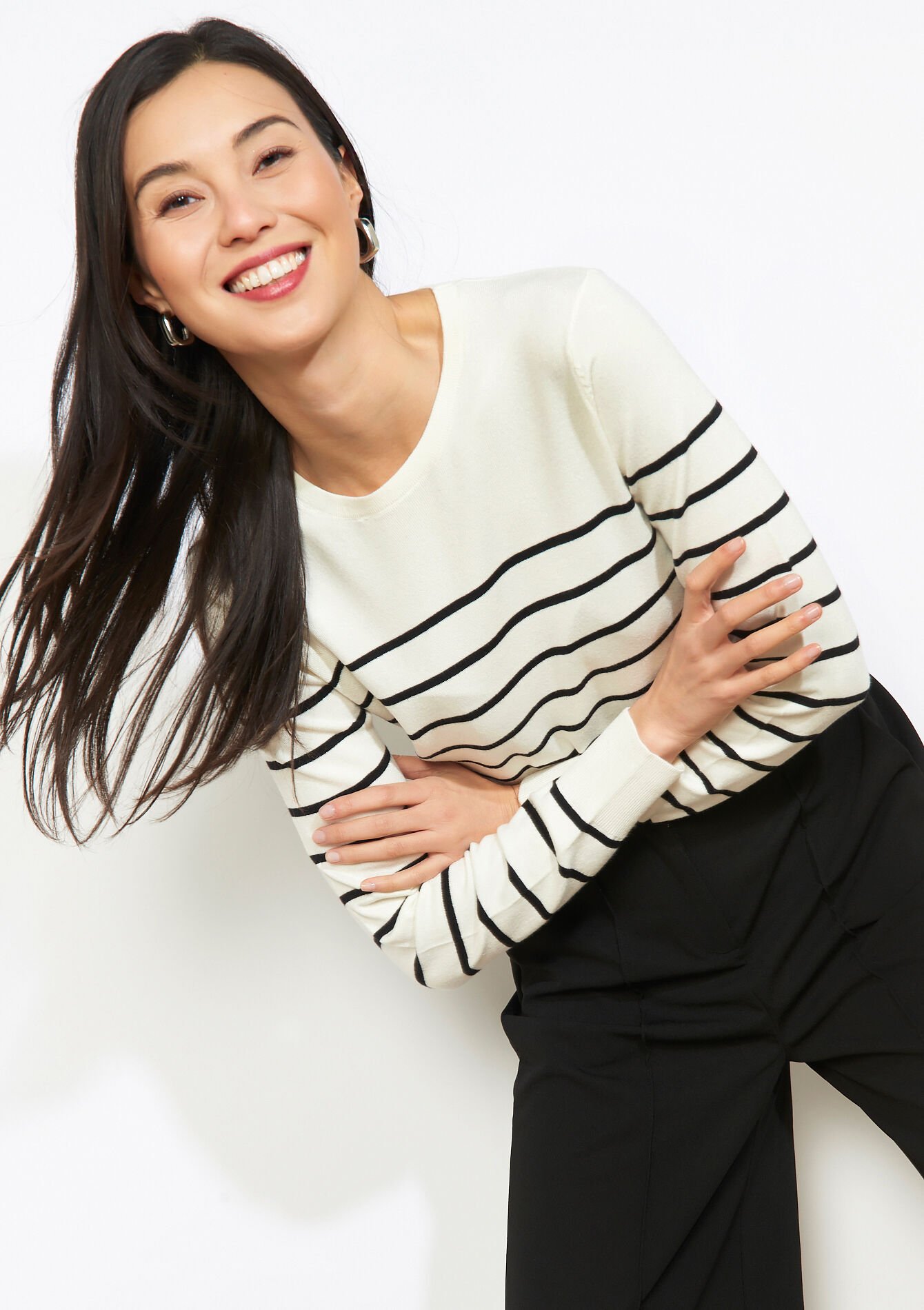 Chic striped sweater - OFFWHITE - 04007021