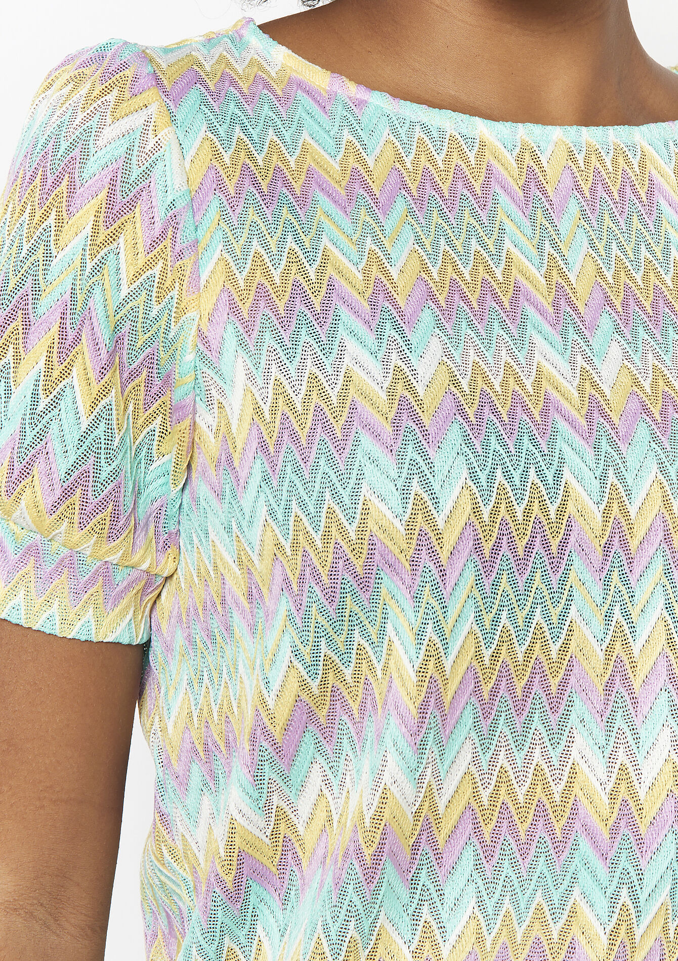 Chevron top met textuur, Chevron top met textuur - YELLOW PASTEL - 02301818_5004