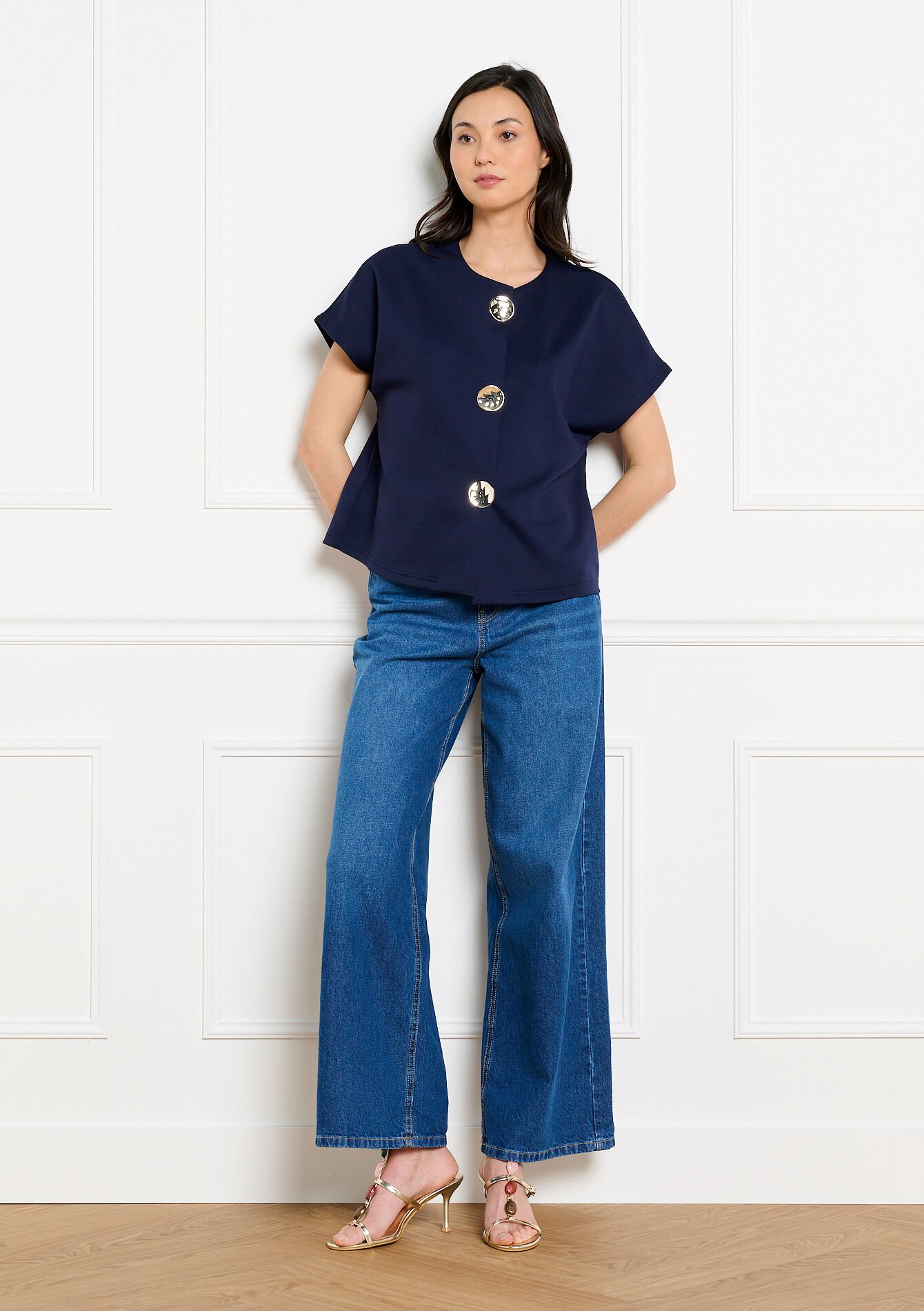 Haut à boutons oversize - NAVY BASIC - 02302026_2723