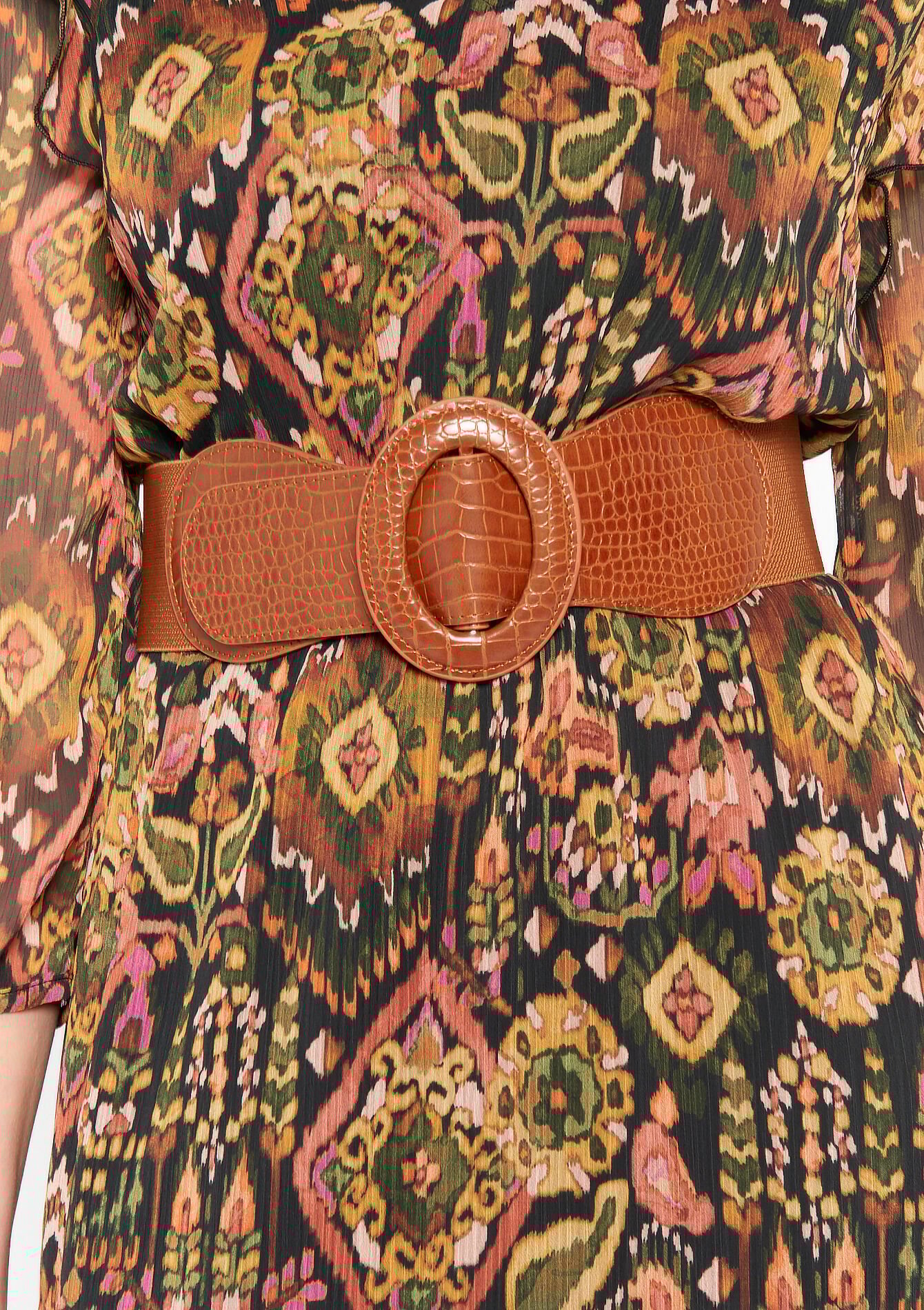 Belt with crocopattern, Belt with crocopattern - CARAMEL - 1066909