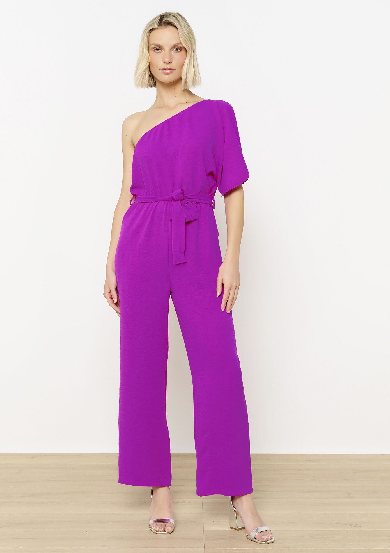 Asymmetrische jumpsuit met volantmouw - VIOLINE - 06004621_2576