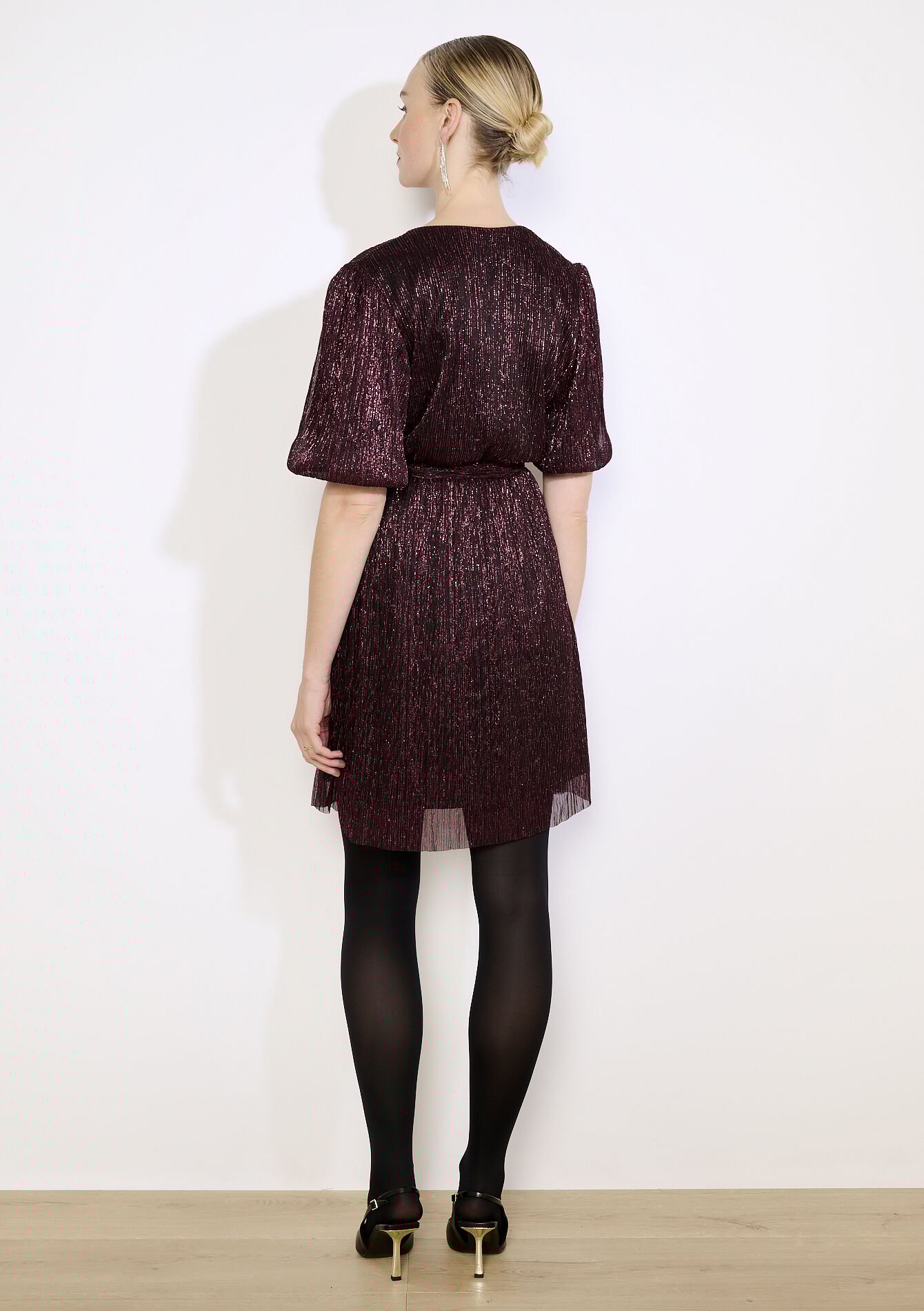 Robe portefeuille métallisée - BORDEAUX WINE - 08104412_5514