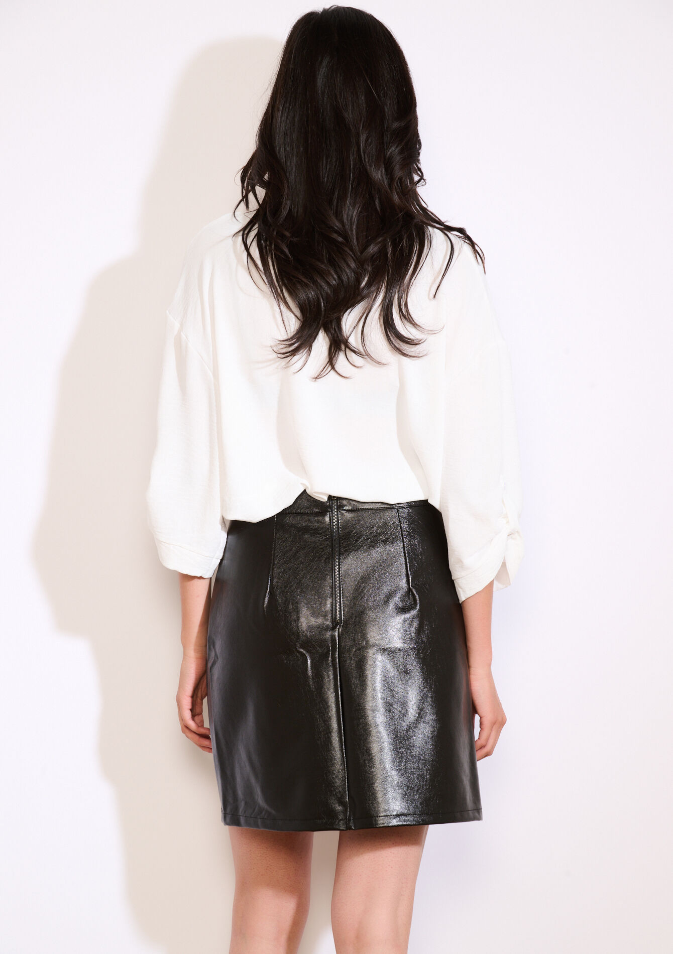 Korte vinylrok, Korte vinylrok - BLACK - 07101406_1119