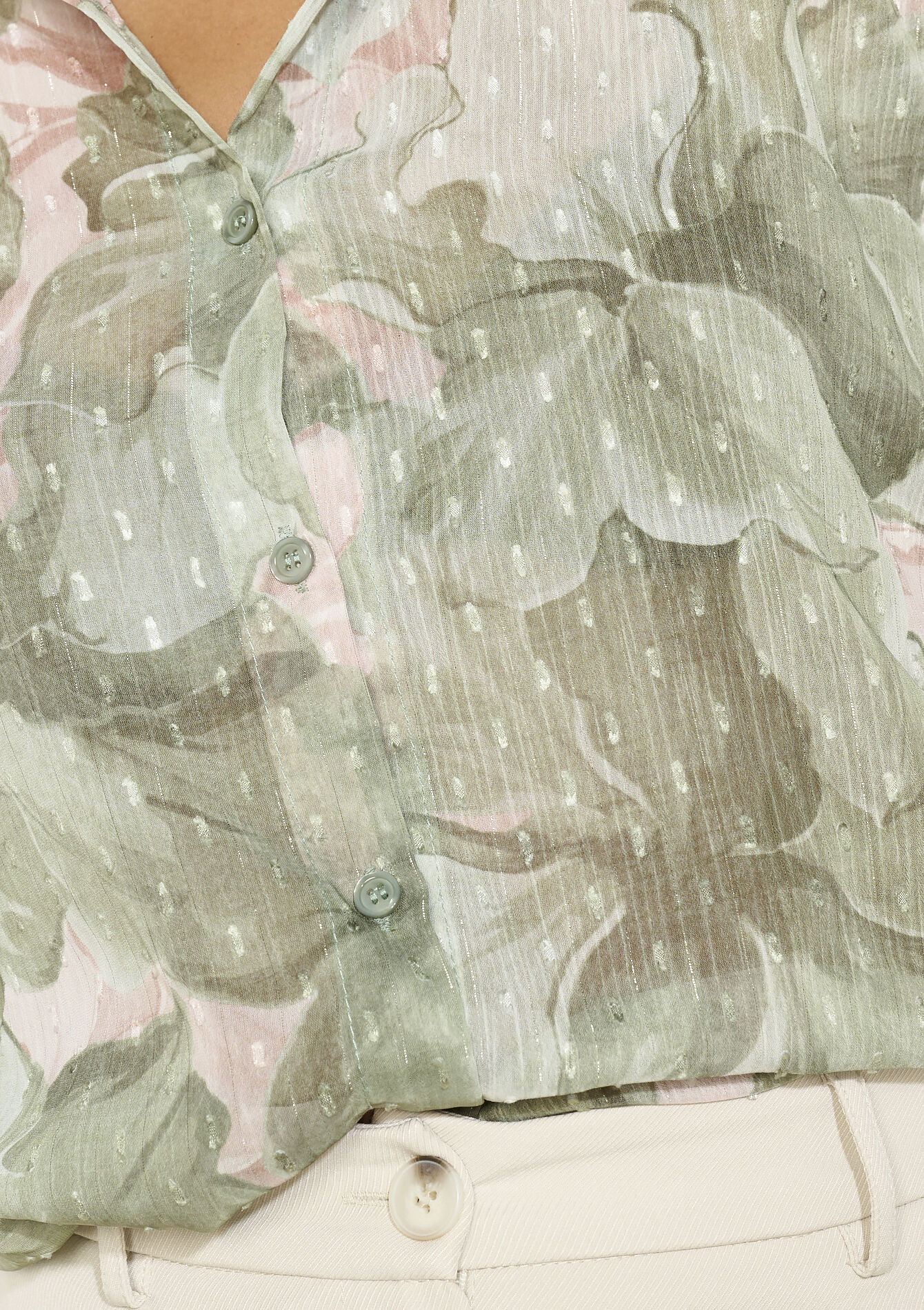 Flowing floral blouse, Flowing floral blouse - KHAKI MINT - 05702933_2542