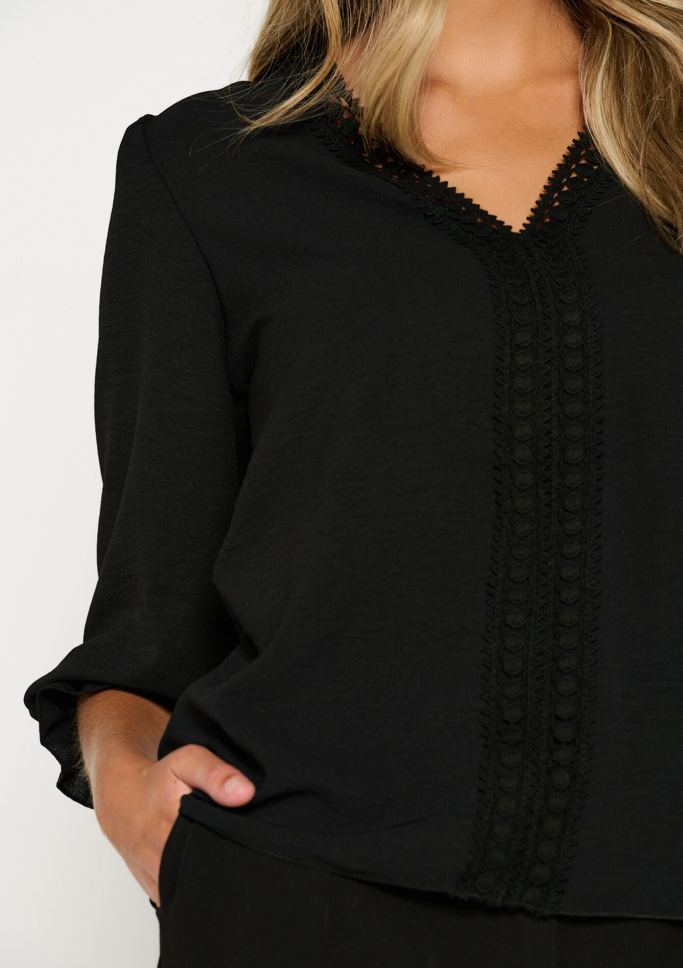 Blouse en dentelle - BLACK - 05702283_1119