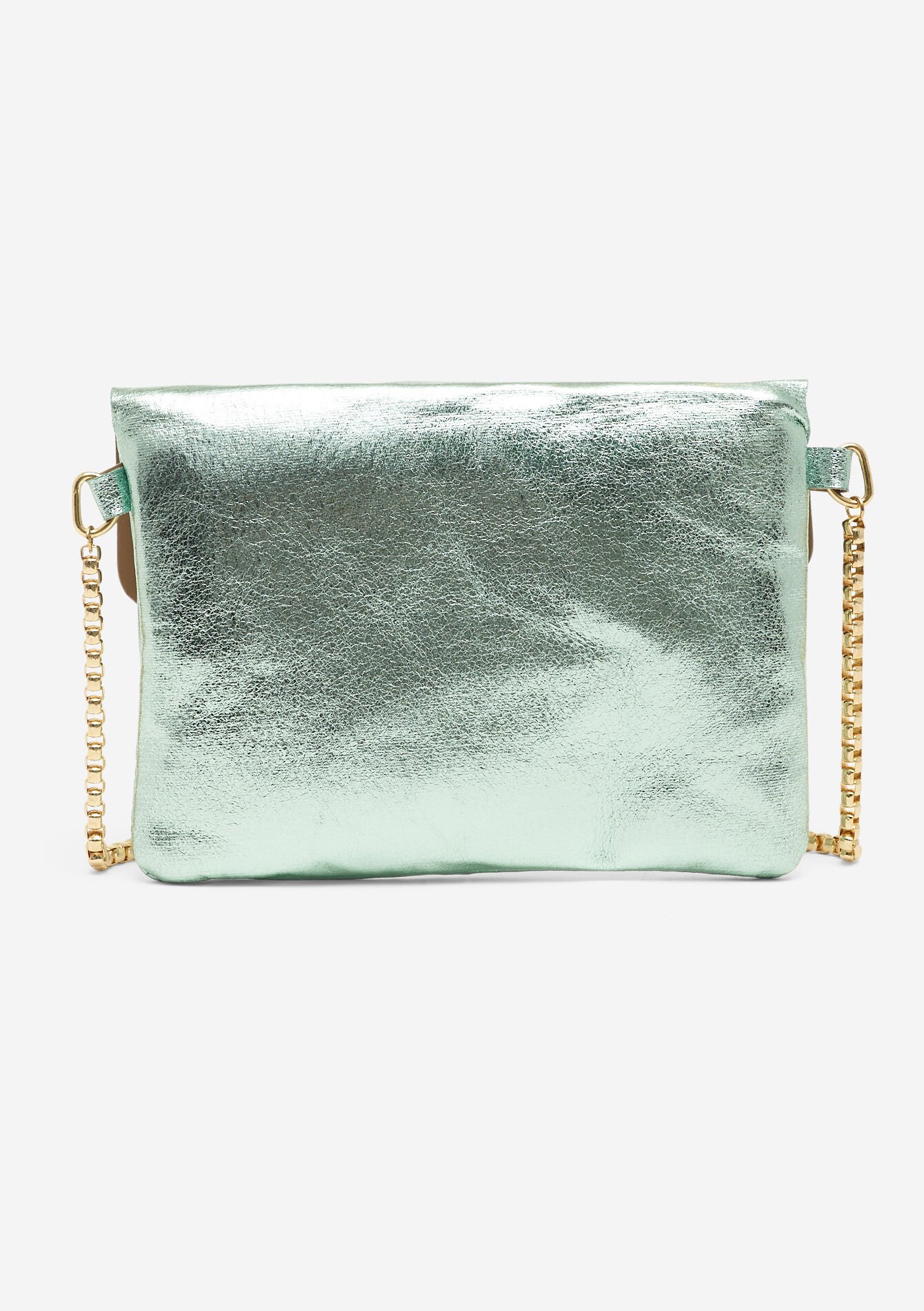 Metallic bag with chain, Metallic bag with chain - MINT GREEN - 1067743