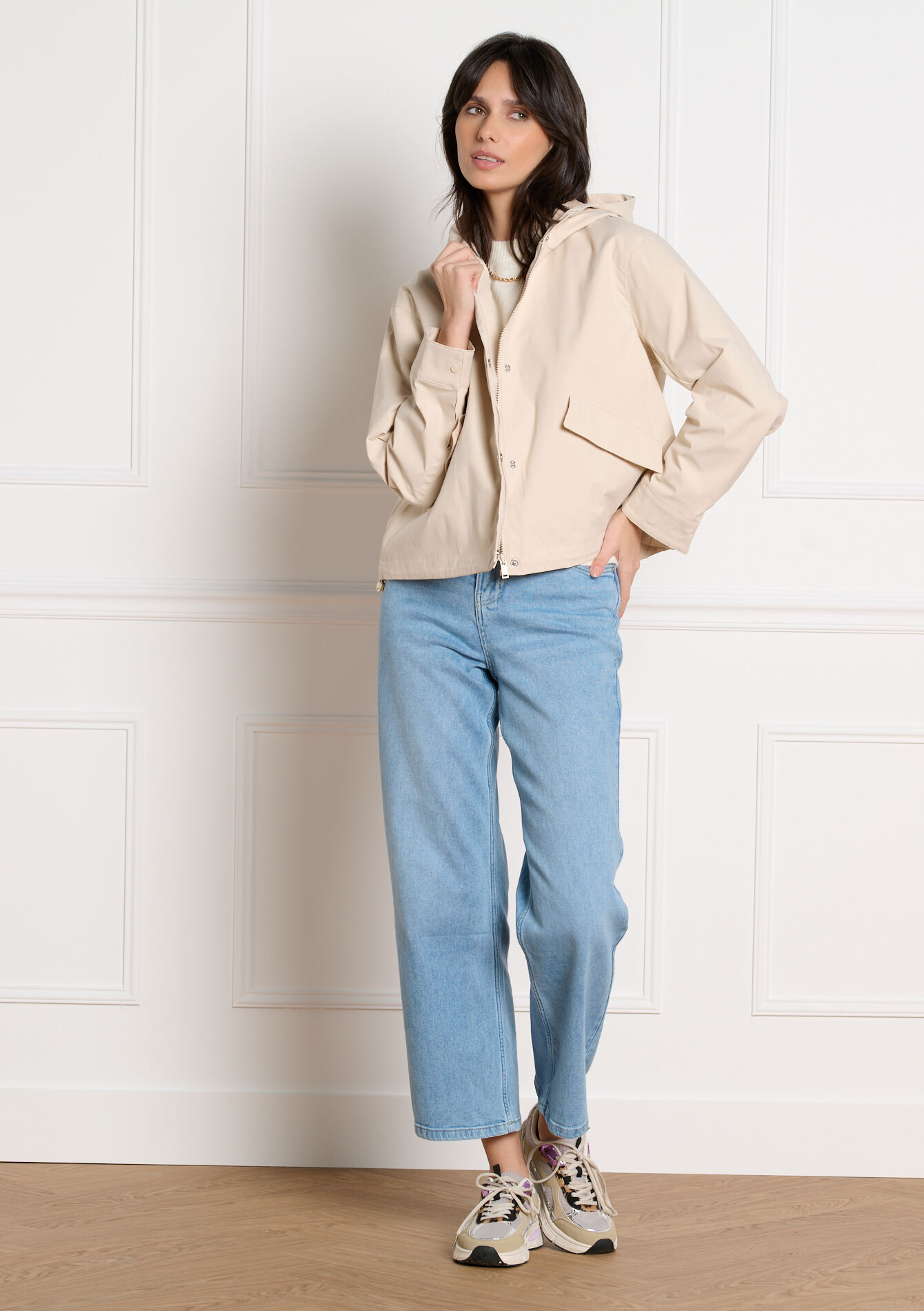 Veste imperméable à capuche - LT BEIGE - 23000792_2527